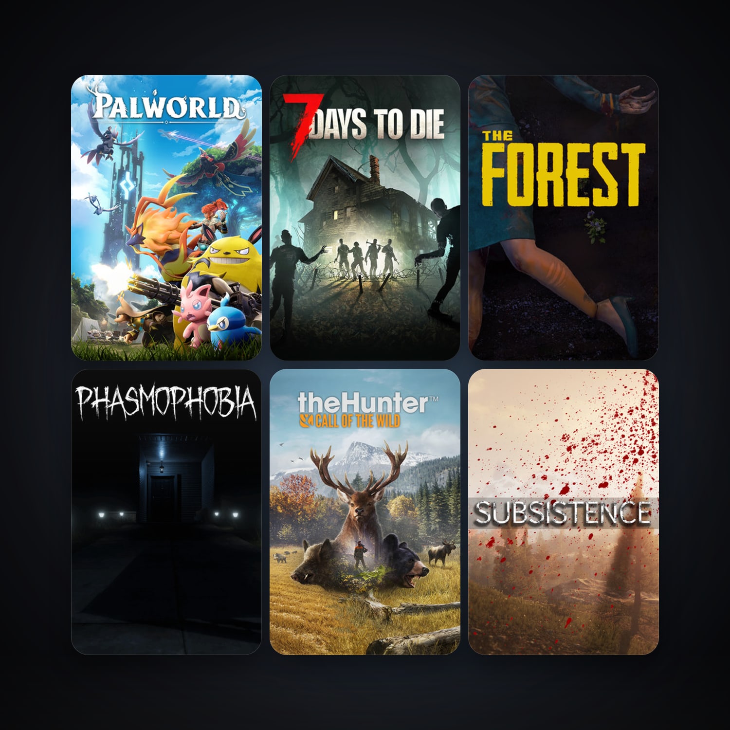 The Forest + 7 Days to Die, 9 games, clean — HabibiAccounts