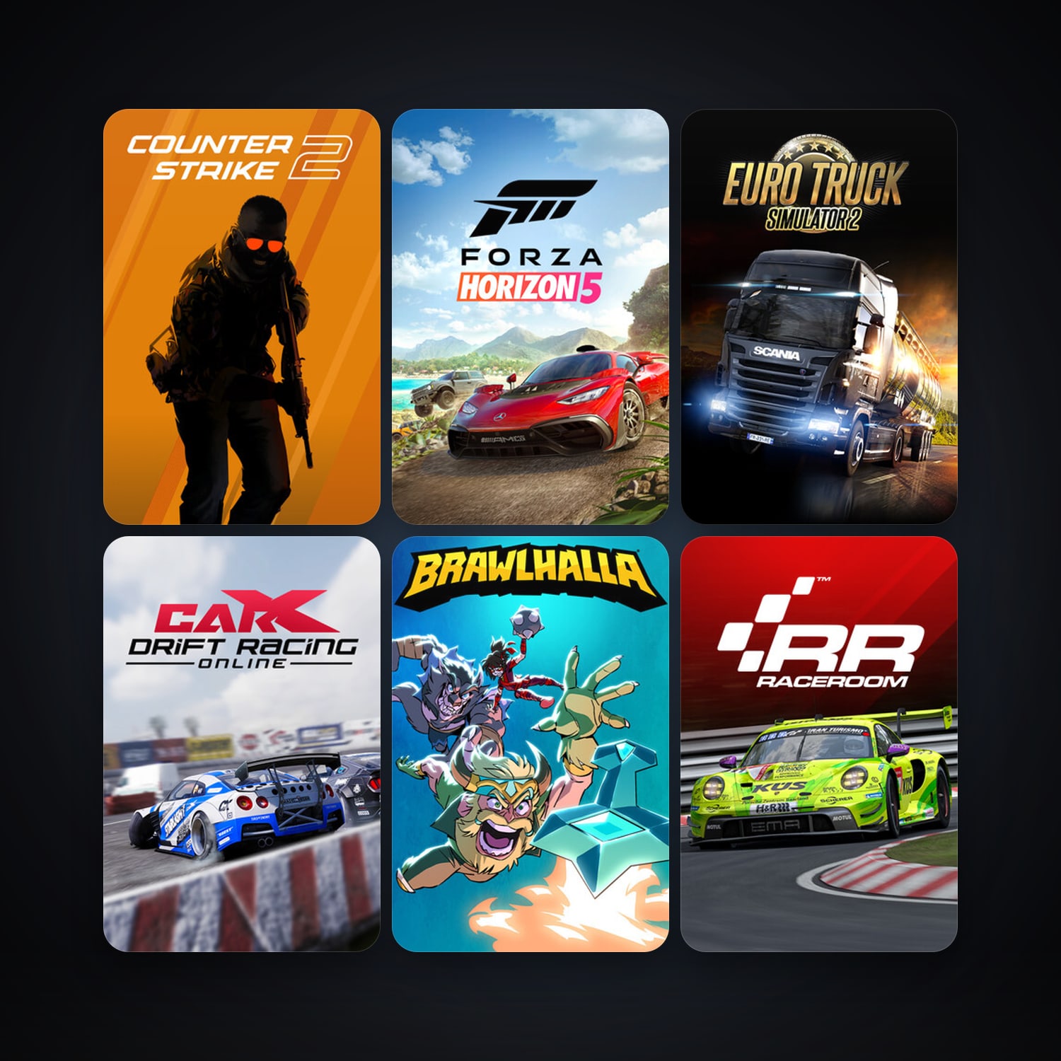 CS2 Prime + RaceRoom Racing Experience, 12 games, clean — HabibiAccounts