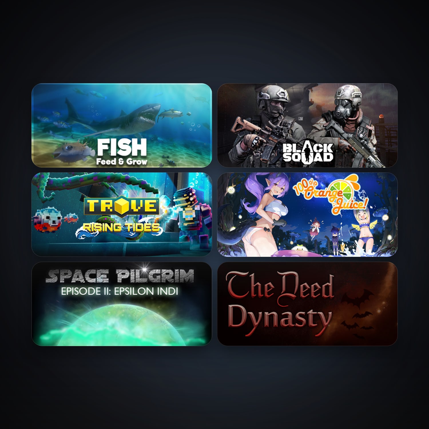 100% Orange Juice + Trove, 36 games, clean — HabibiAccounts