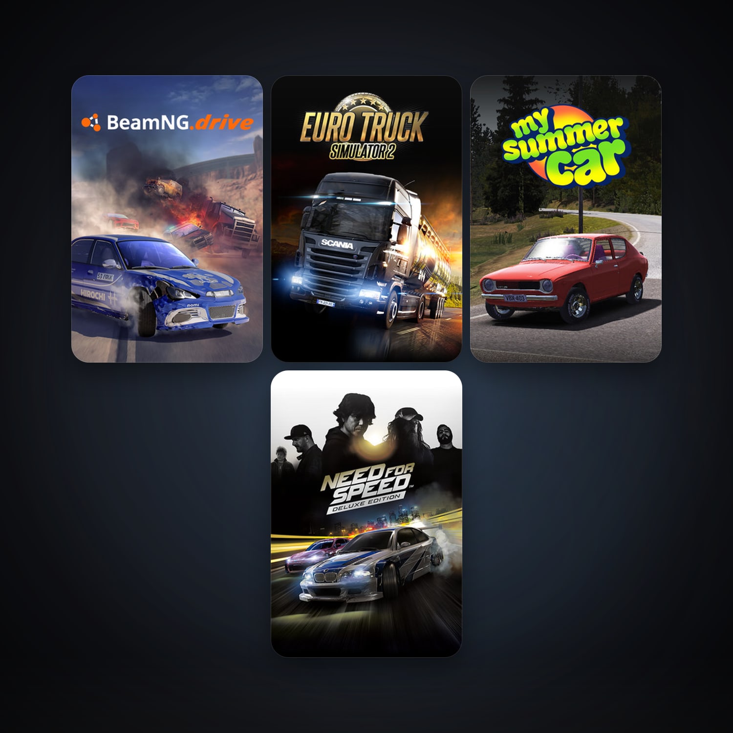 Euro Truck Simulator 2 + BeamNG.drive, 7 games, clean — HabibiAccounts