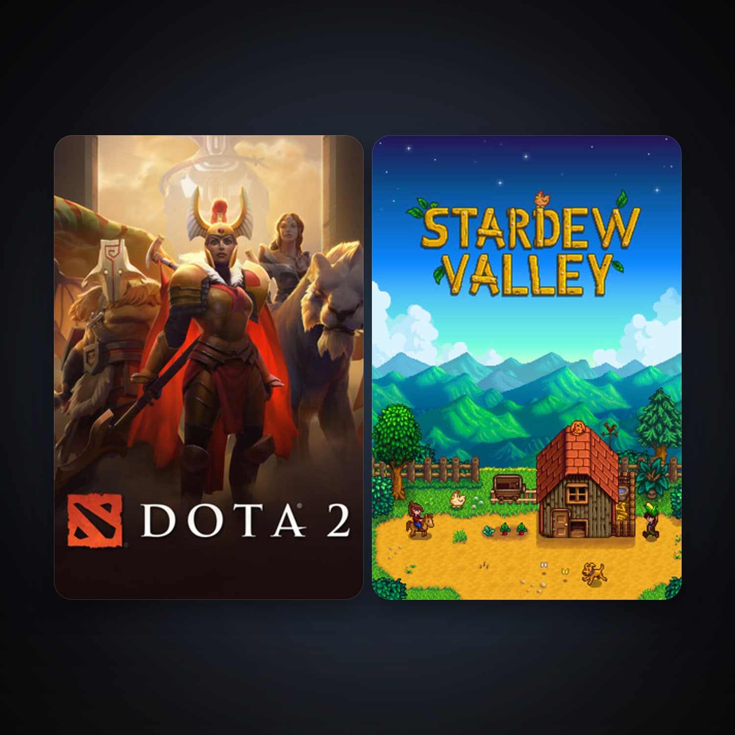Dota 2 + Stardew Valley, 2 games, clean — HabibiAccounts