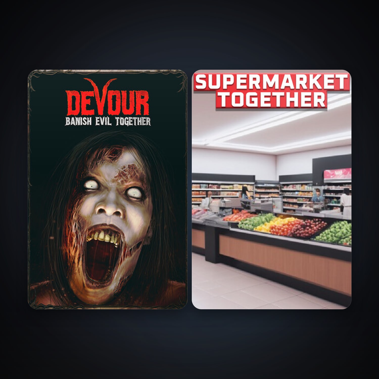 DEVOUR + Supermarket Together, 7 games, clean — HabibiAccounts
