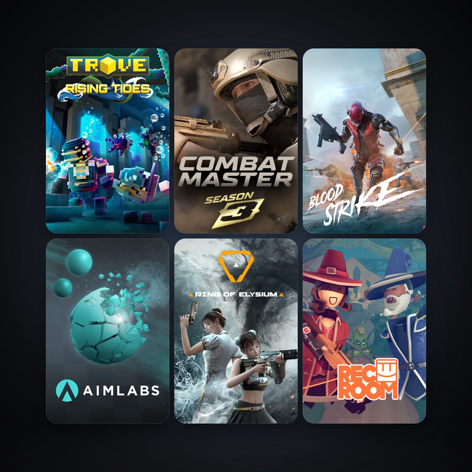 Trove + Rec Room, 10 games, clean — HabibiAccounts