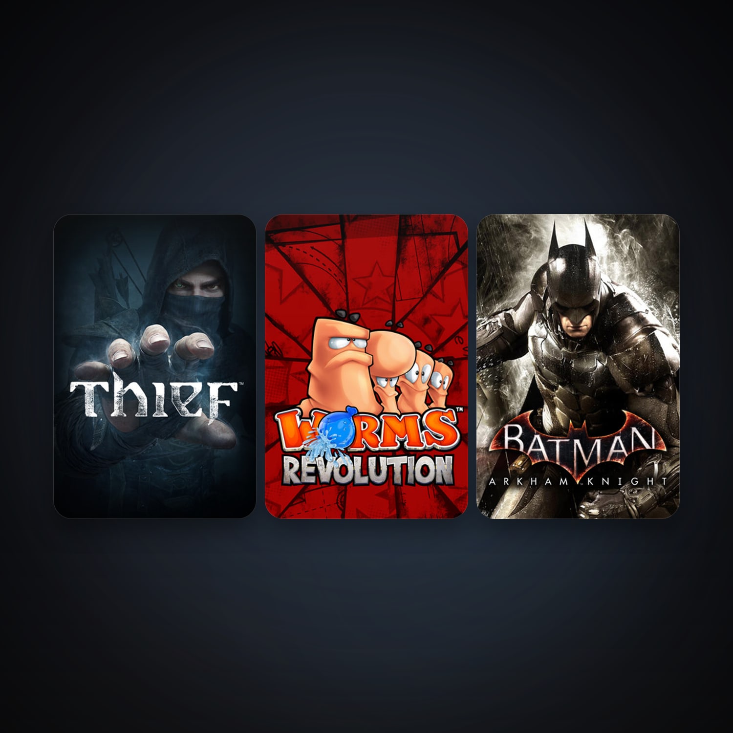 Worms Revolution + Batman: Arkham Knight, 3 games, clean — HabibiAccounts