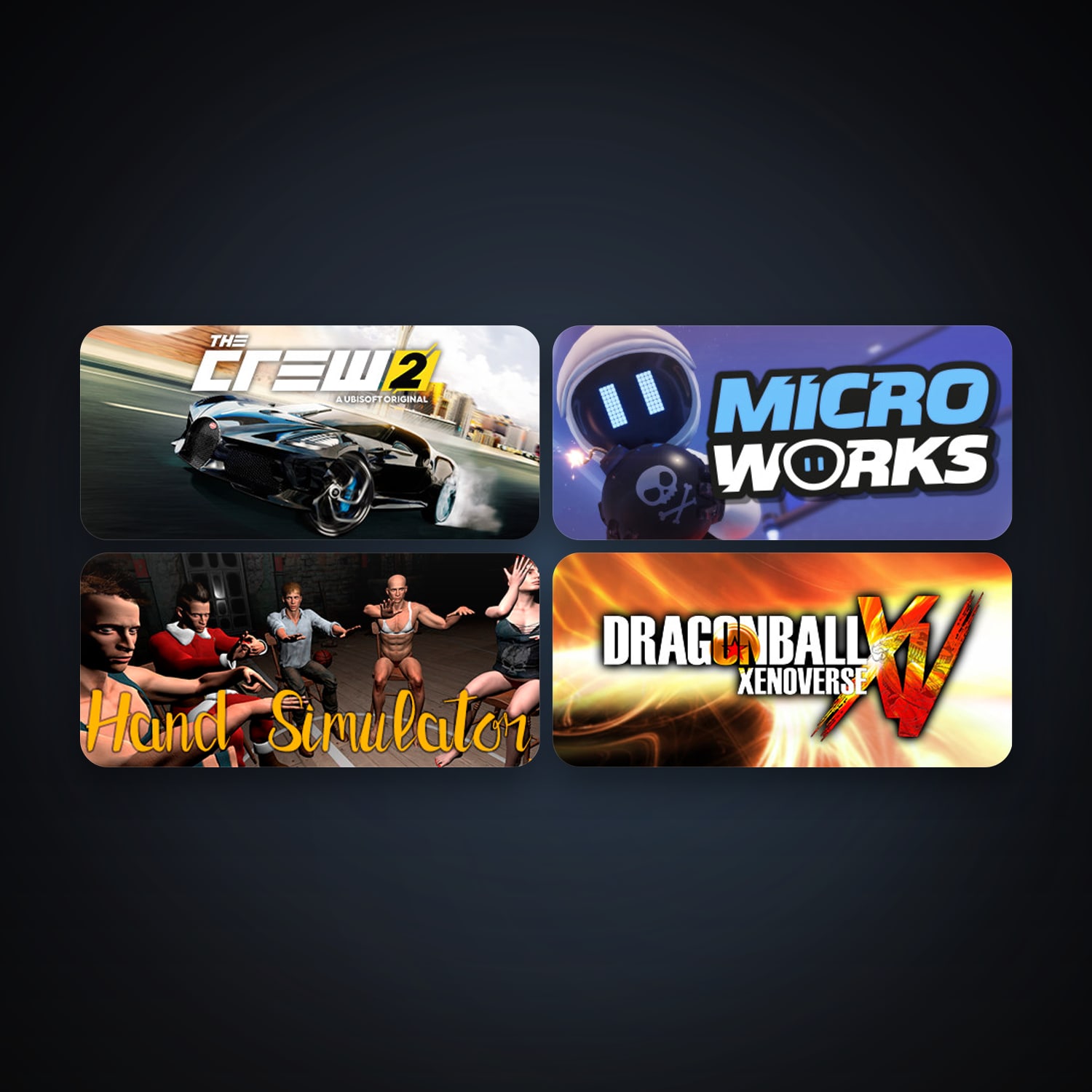 DRAGON BALL XENOVERSE + The Crew 2, 11 games, clean — HabibiAccounts