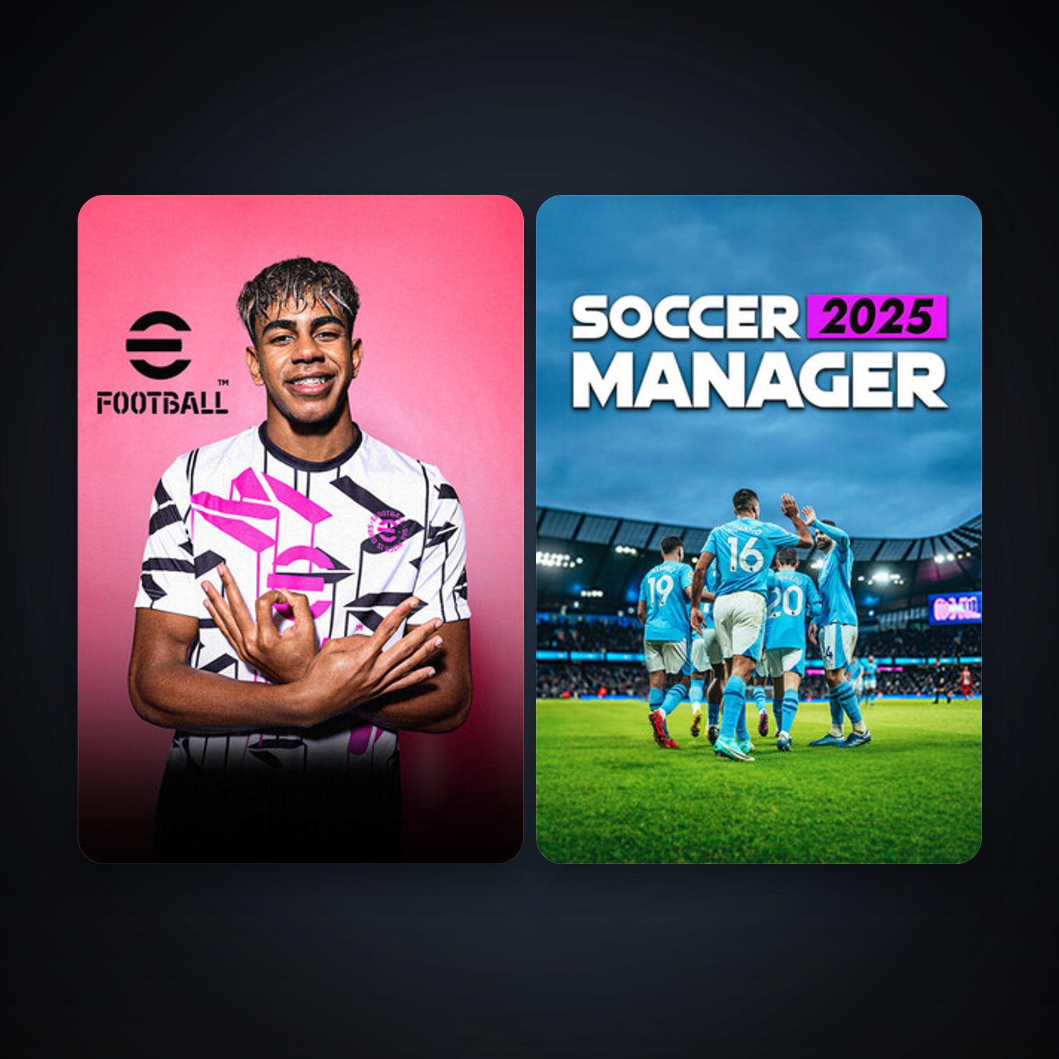eFootball 2024 + Soccer Manager 2027, 5 games, clean — HabibiAccounts