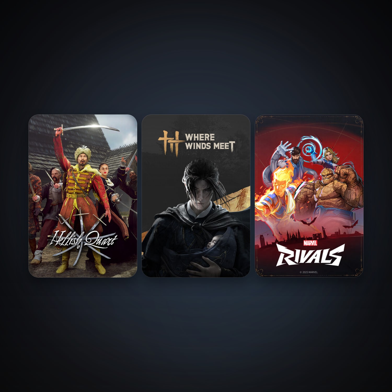 Hellish Quart + Marvel Rivals, 7 games, clean — HabibiAccounts