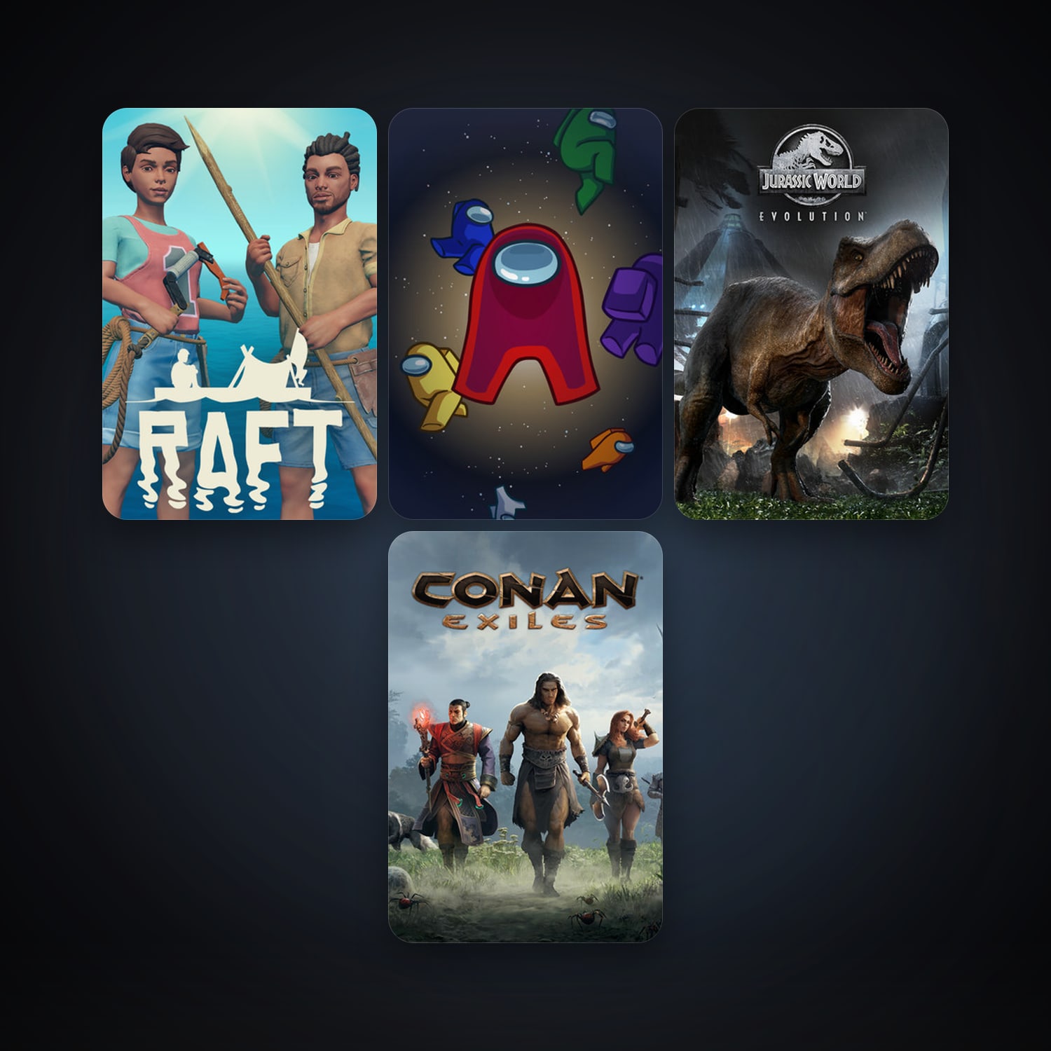 Conan Exiles + Jurassic World Evolution, 7 games, clean — HabibiAccounts