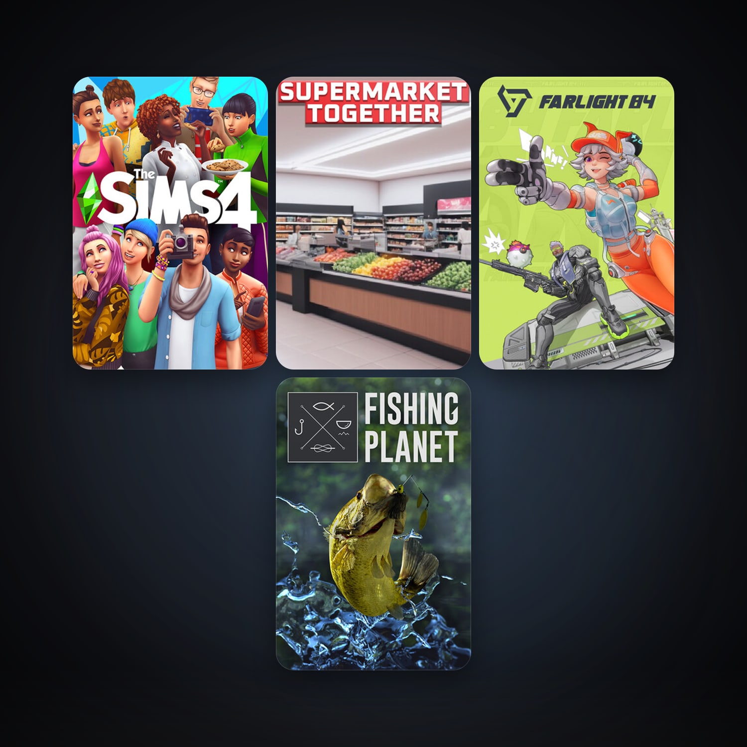 Fishing Planet + The Sims 4, 5 games, clean — HabibiAccounts