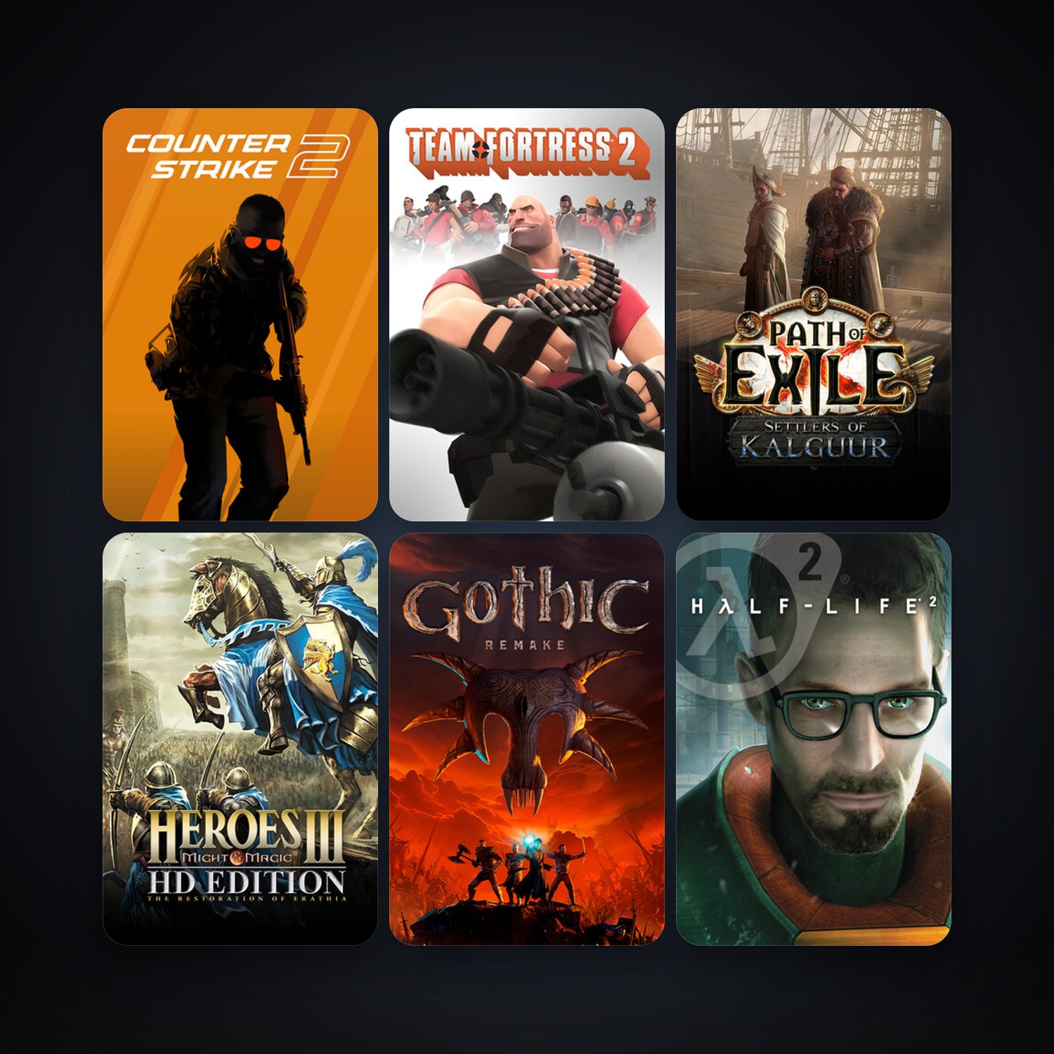 Half-Life 2 + Team Fortress 2, 75 games, Steam 11, clean — HabibiAccounts