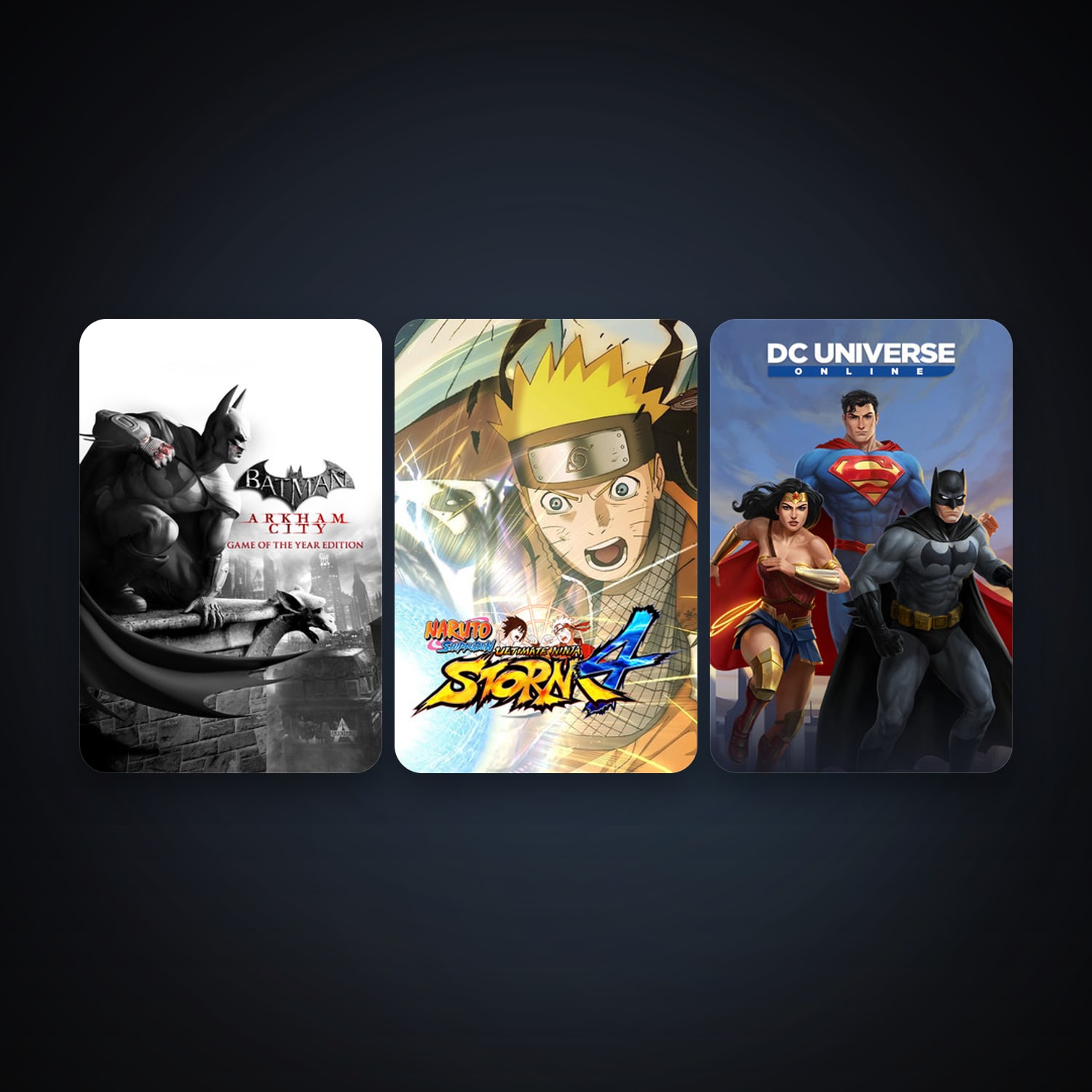 DC Universe Online + Batman: Arkham City - Game of the Year Edition, 3 games, clean — HabibiAccounts