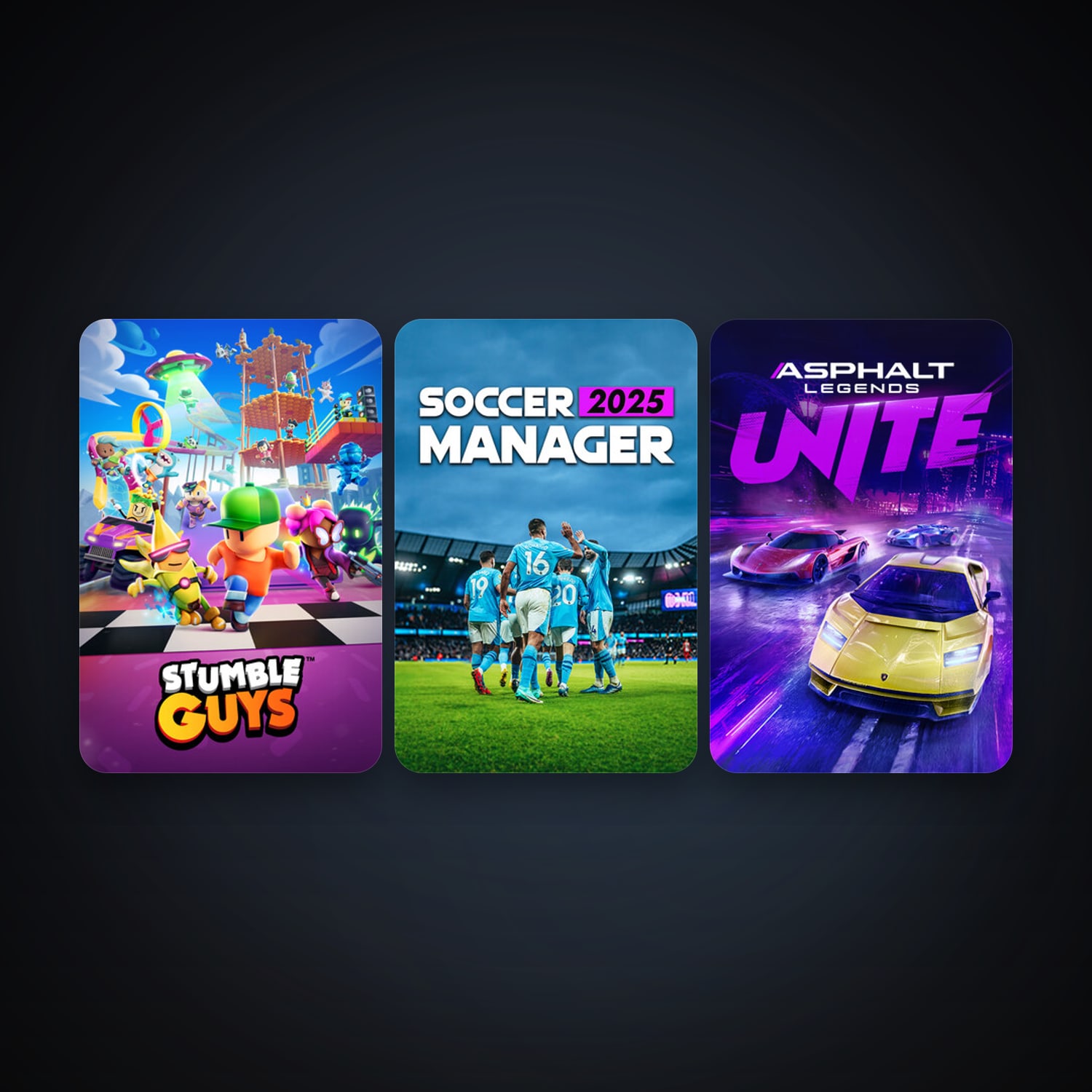 Steam account: Stumble Guys + Asphalt Legends Unite, 13 games, clean — HabibiAccounts