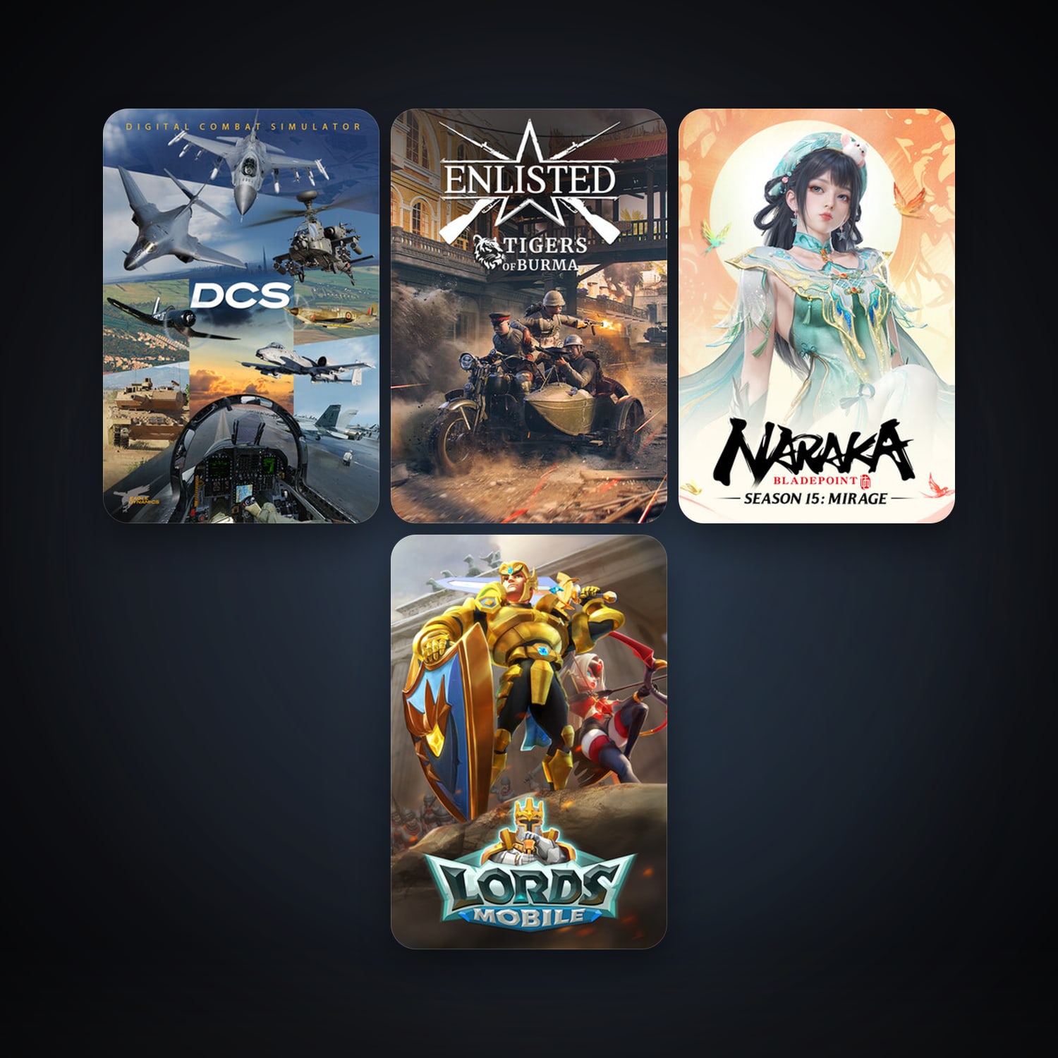 DCS World Steam Edition + Lords Mobile: Last Fighter, 5 games, clean — HabibiAccounts