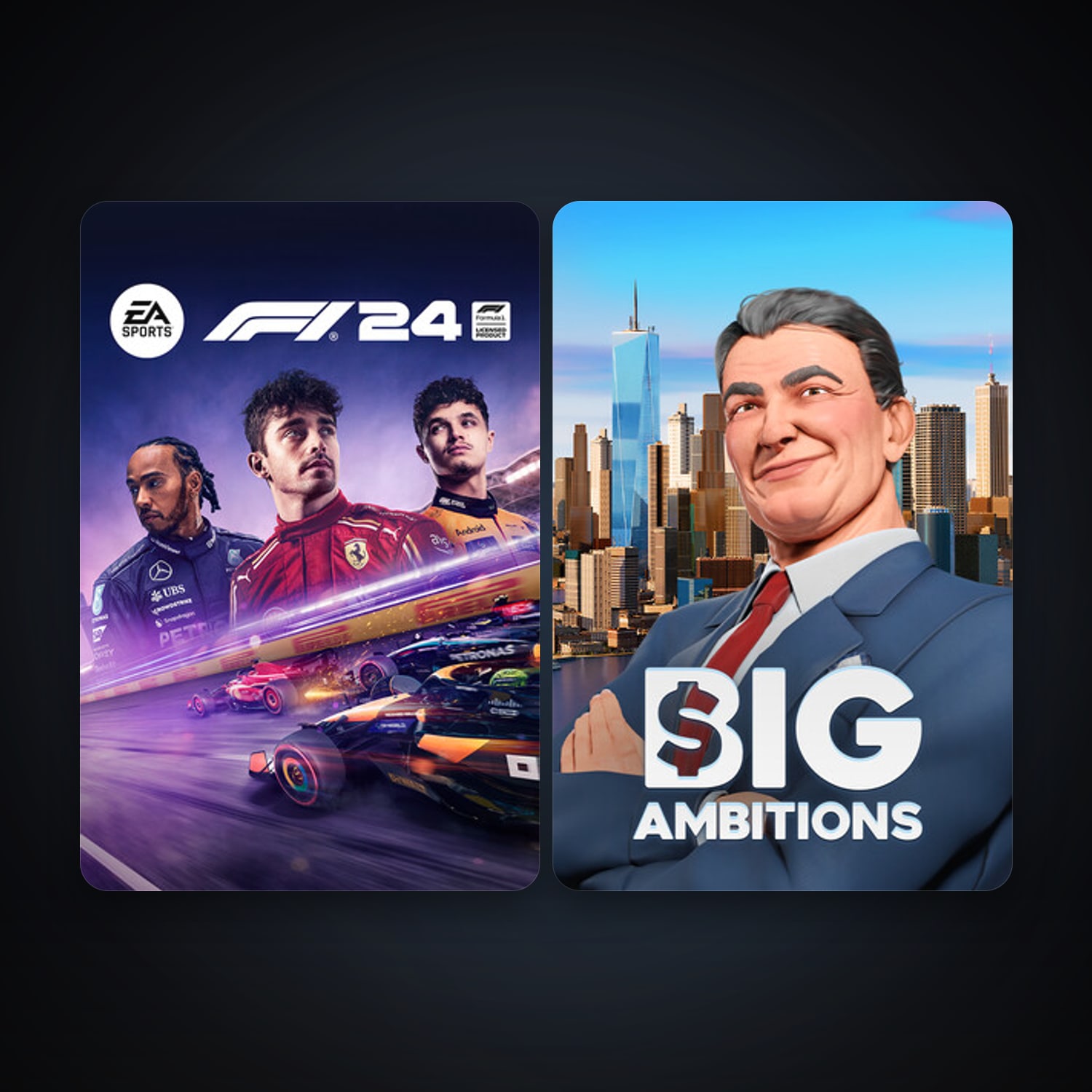 Big Ambitions + F1 24, 4 games, clean — HabibiAccounts