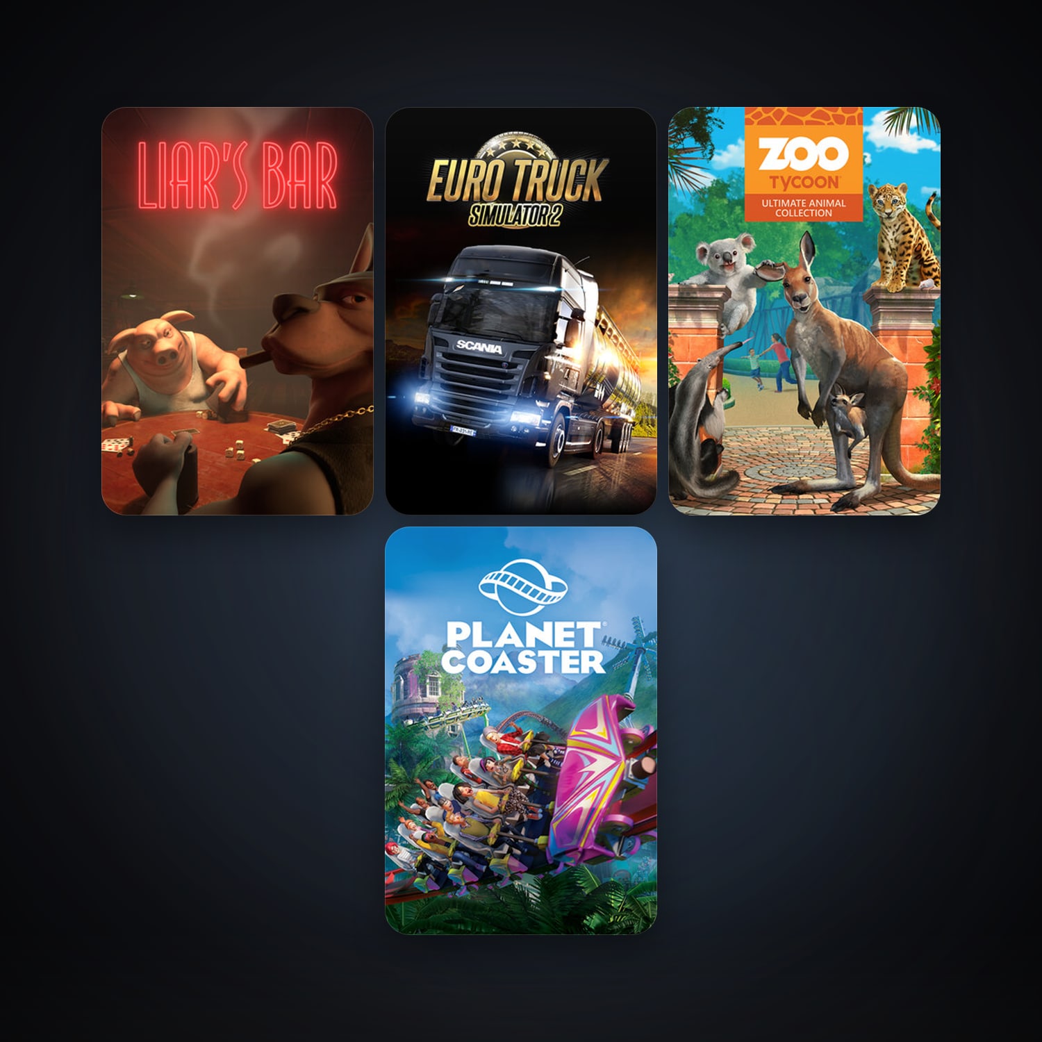 Euro Truck Simulator 2 + Planet Coaster, 7 games, clean — HabibiAccounts