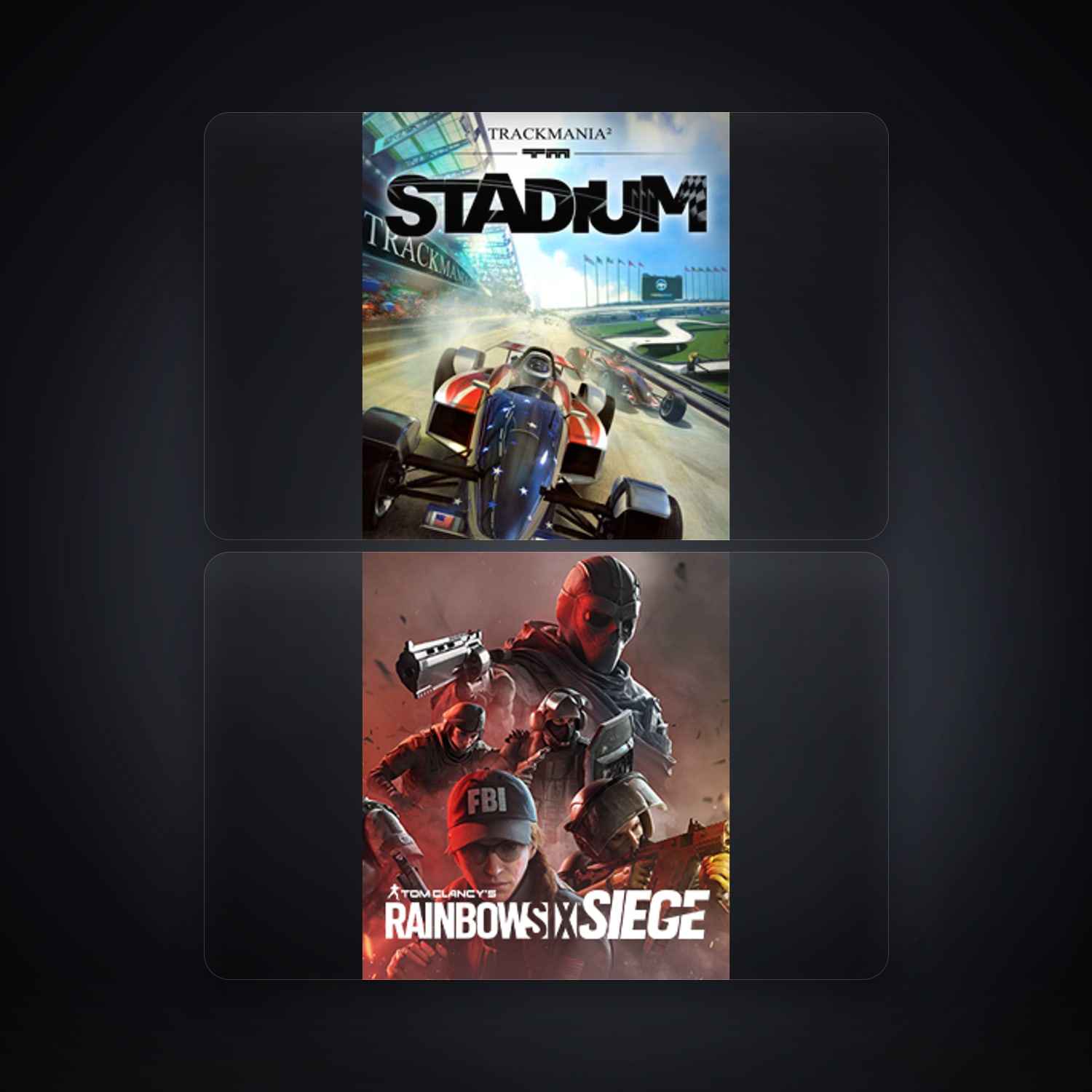 Ubisoft TrackMania² Stadium + Tom Clancy's Rainbow Six Siege — FR — 3 games — HabibiAccounts