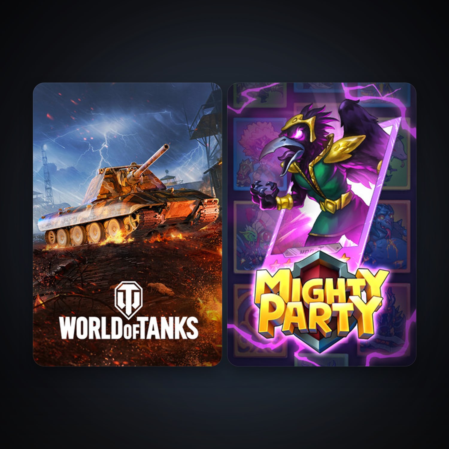 Mighty Party + World of Tanks, 4 games, clean — HabibiAccounts