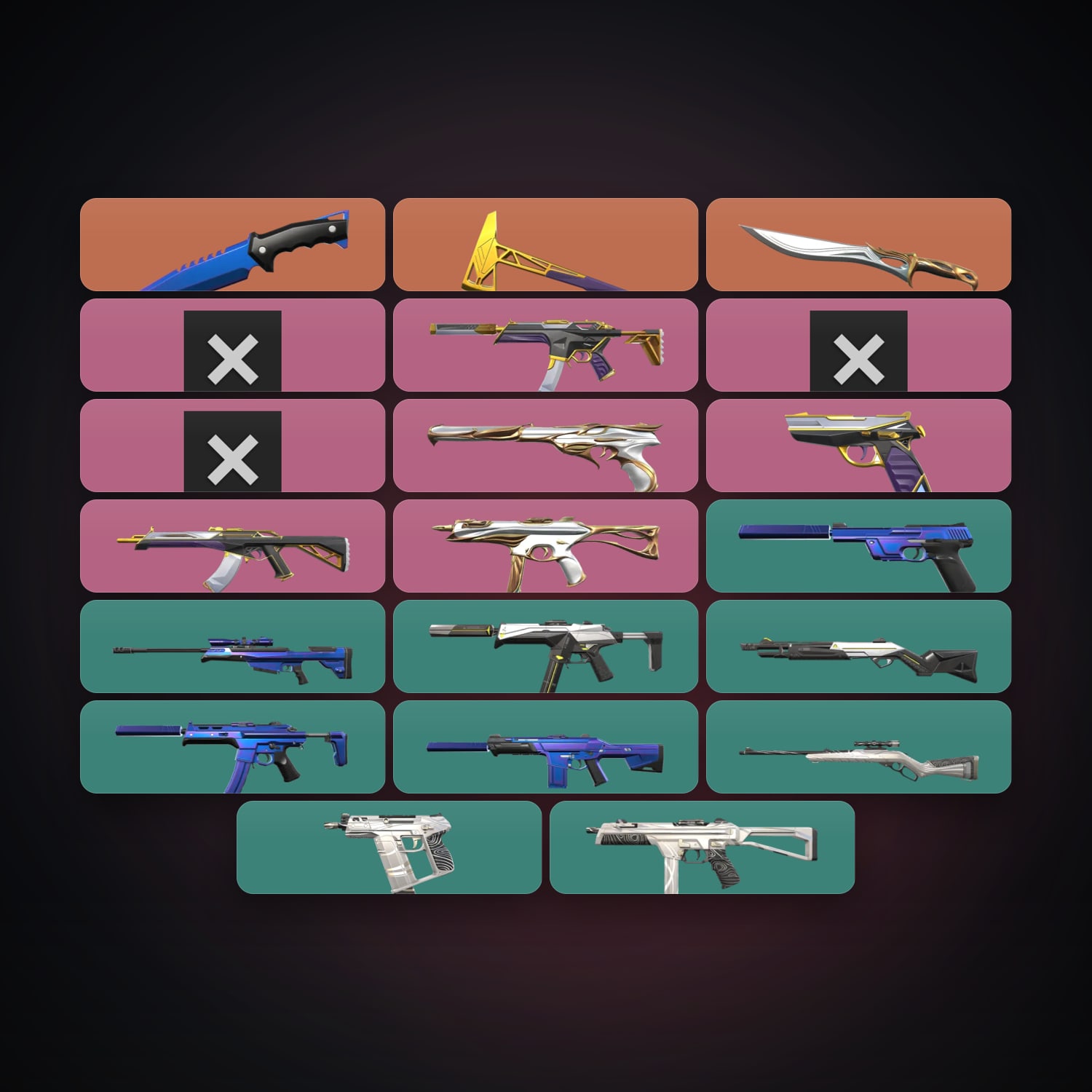 EU Gold 1 locker — 3 knives, 21 skins, lvl 12 — HabibiAccounts