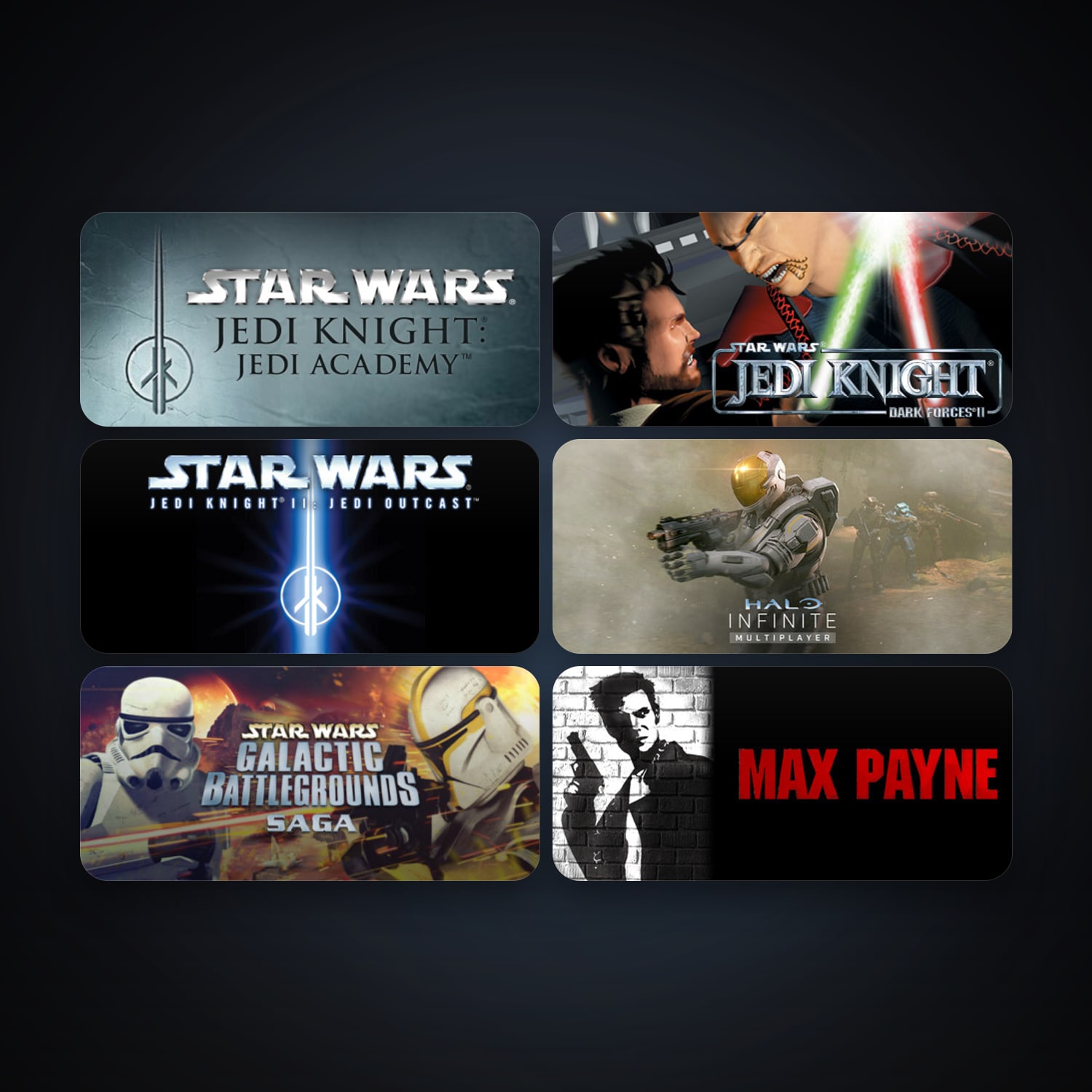 STAR WARS Jedi Knight - Jedi Academy + STAR WARS Jedi Knight II - Jedi Outcast, 10 games, clean — HabibiAccounts