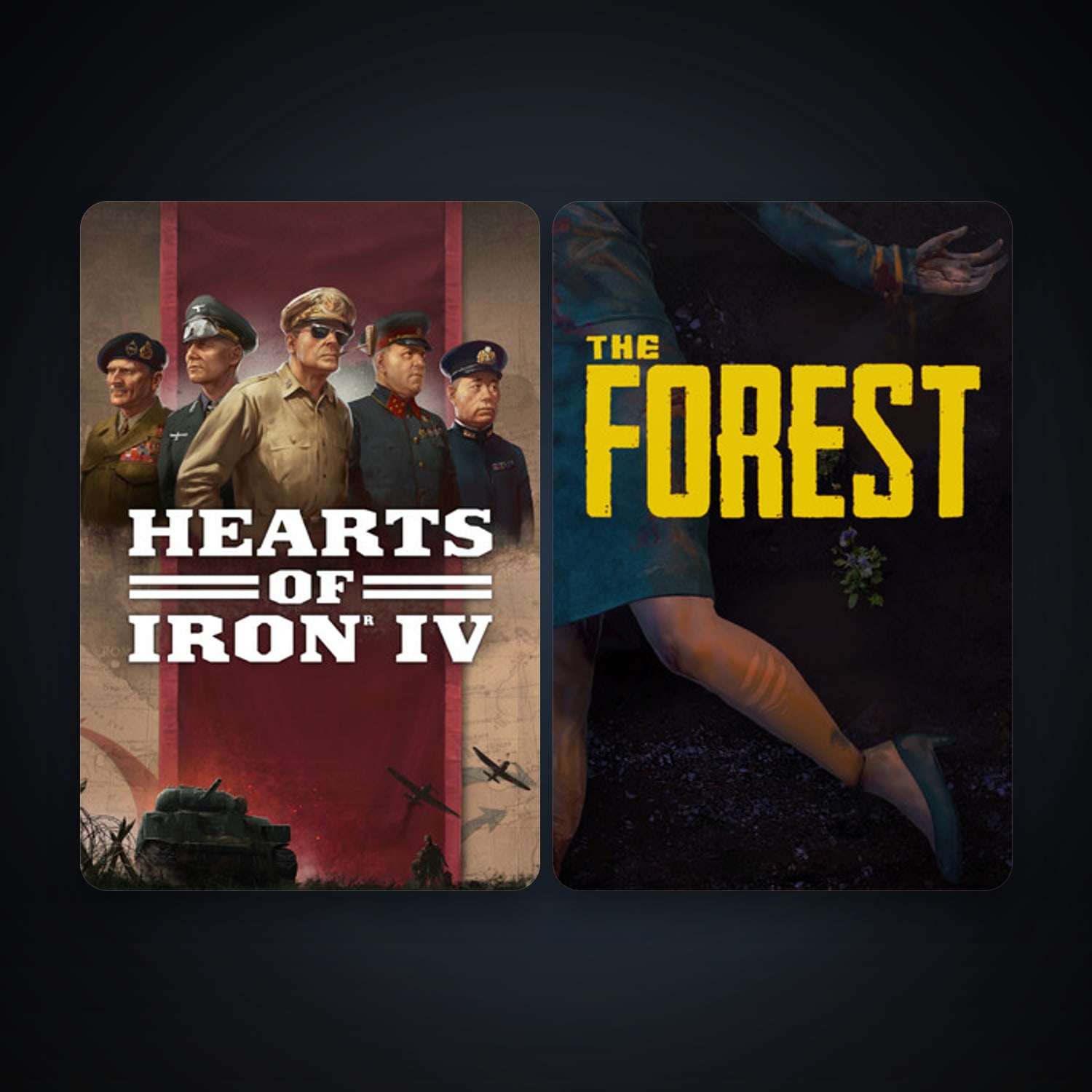 The Forest + Hearts of Iron IV, 3 games, clean — HabibiAccounts