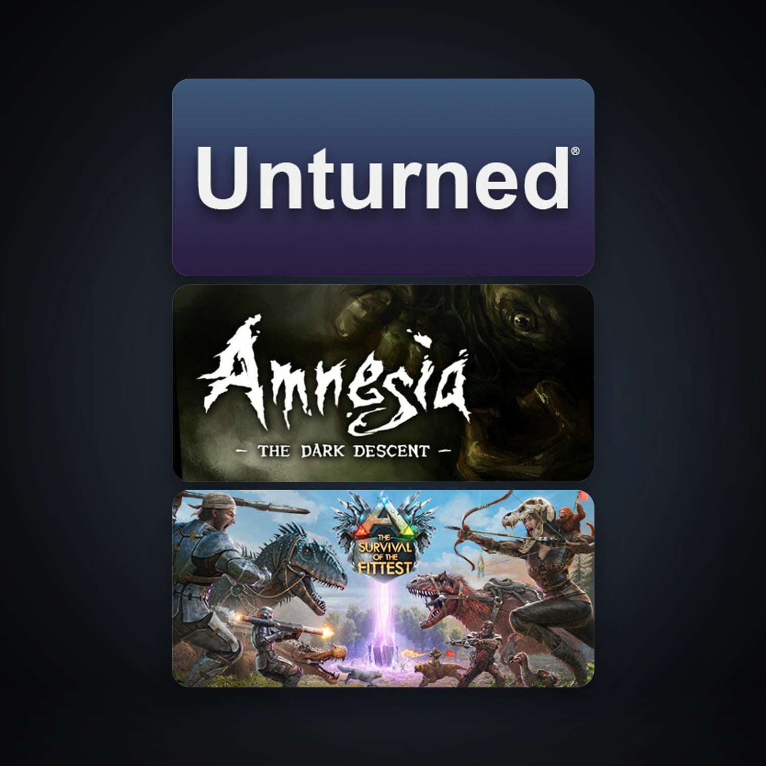 Amnesia: The Dark Descent + Unturned, 6 games, clean — HabibiAccounts