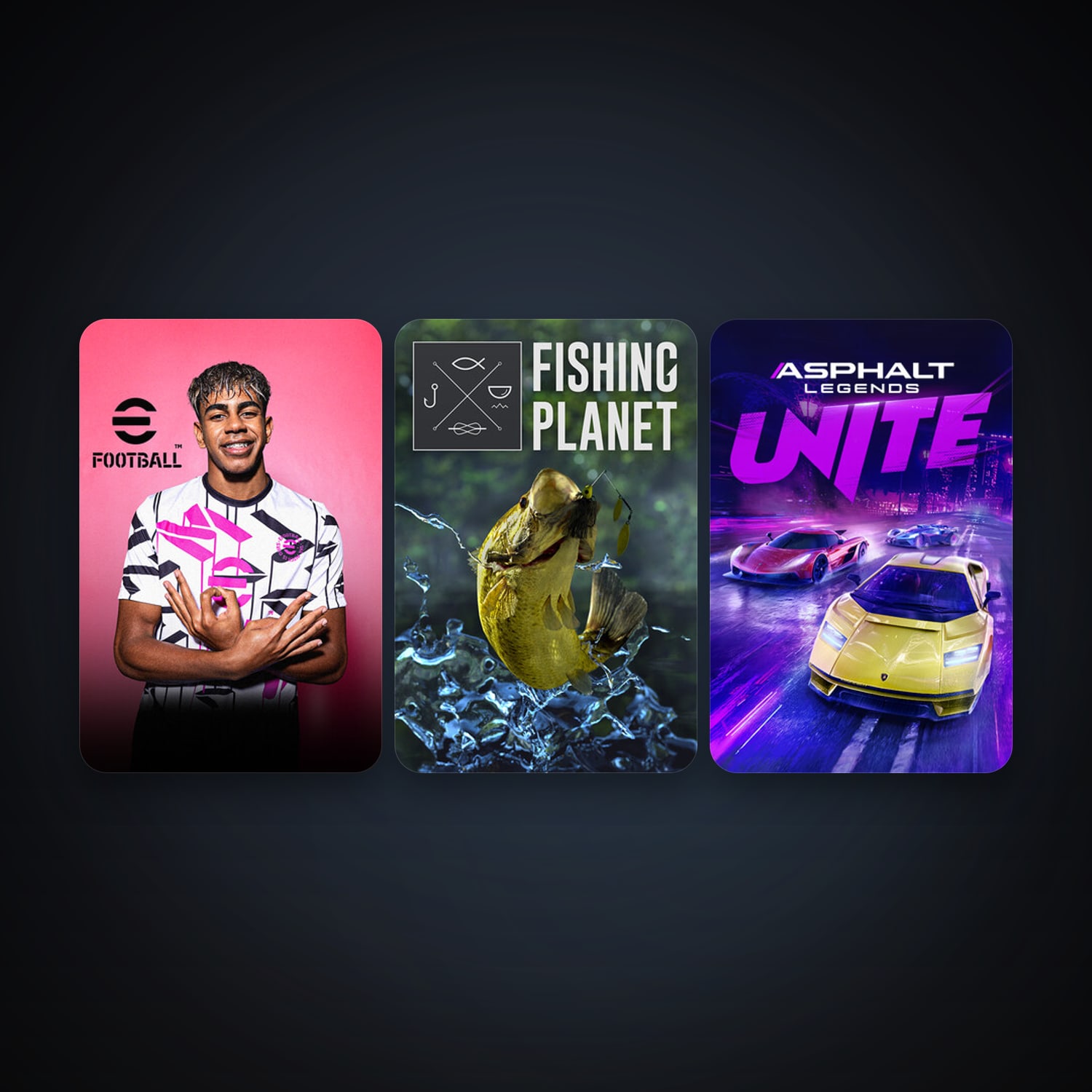 Fishing Planet + eFootball 2024, 8 games, clean — HabibiAccounts