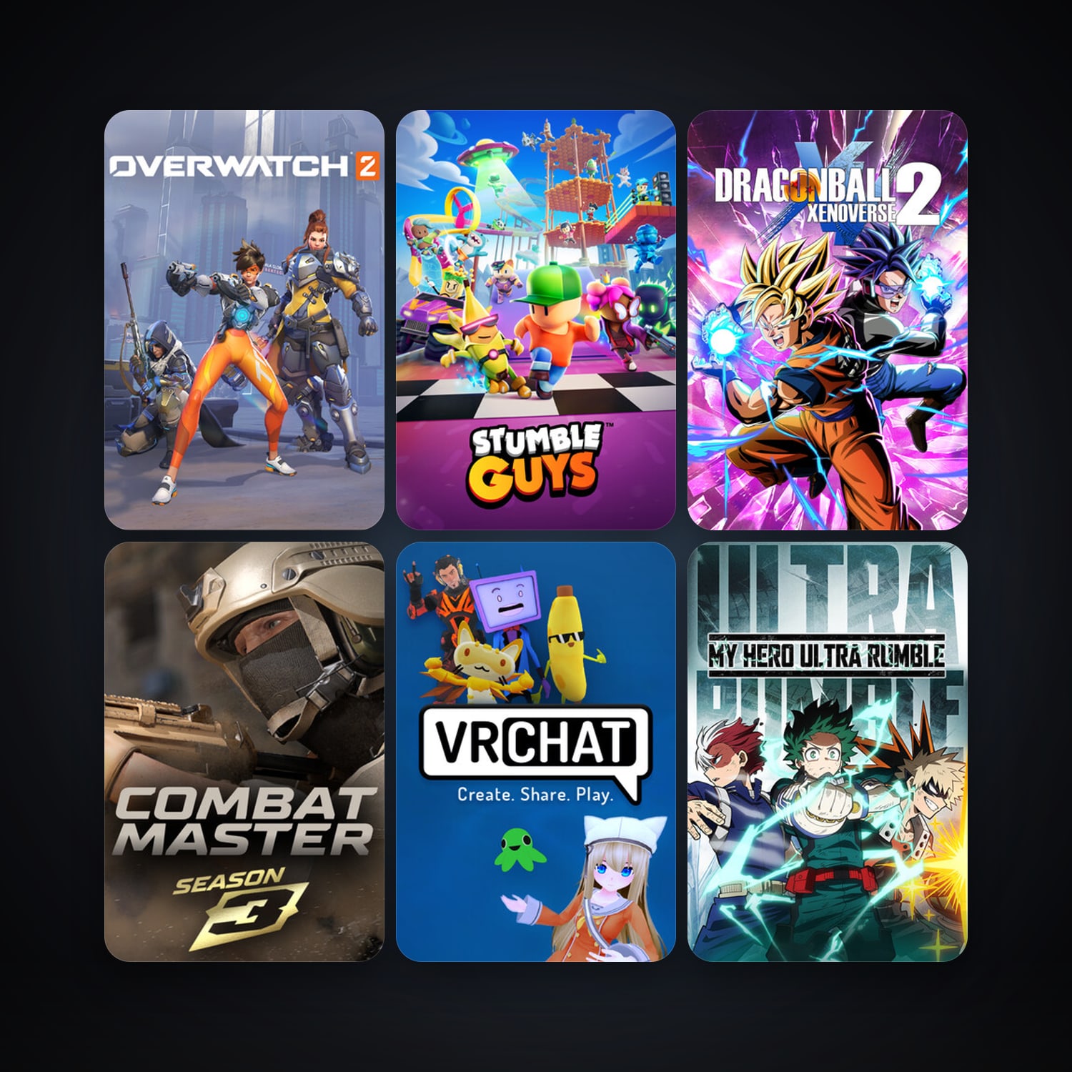 VRChat + DRAGON BALL XENOVERSE 2, 29 games, clean — HabibiAccounts