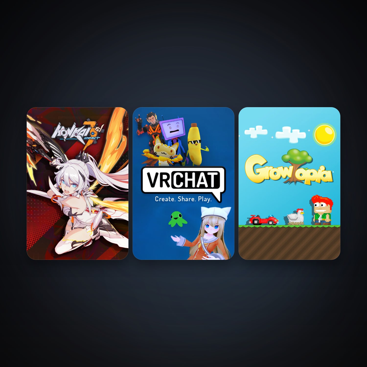 VRChat + Growtopia, 5 games, clean — HabibiAccounts