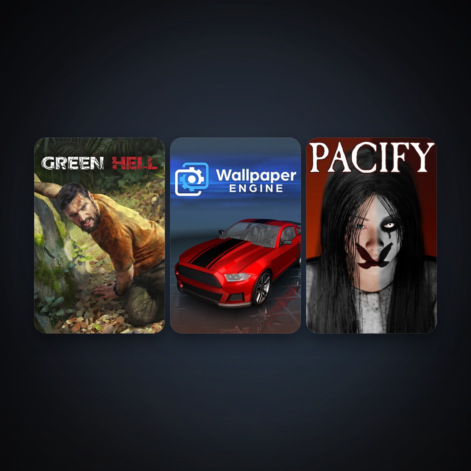 Wallpaper Engine + Green Hell, 4 games, clean — HabibiAccounts