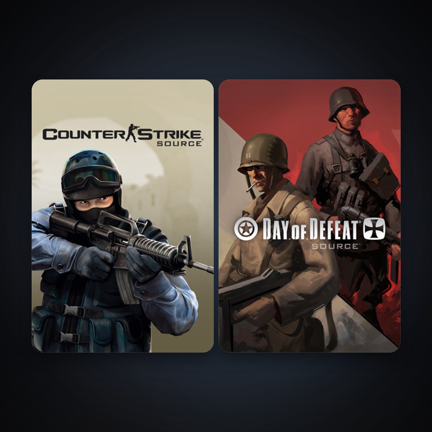 Counter-Strike: Source + Day of Defeat: Source, 2 games, Steam 10, clean — HabibiAccounts