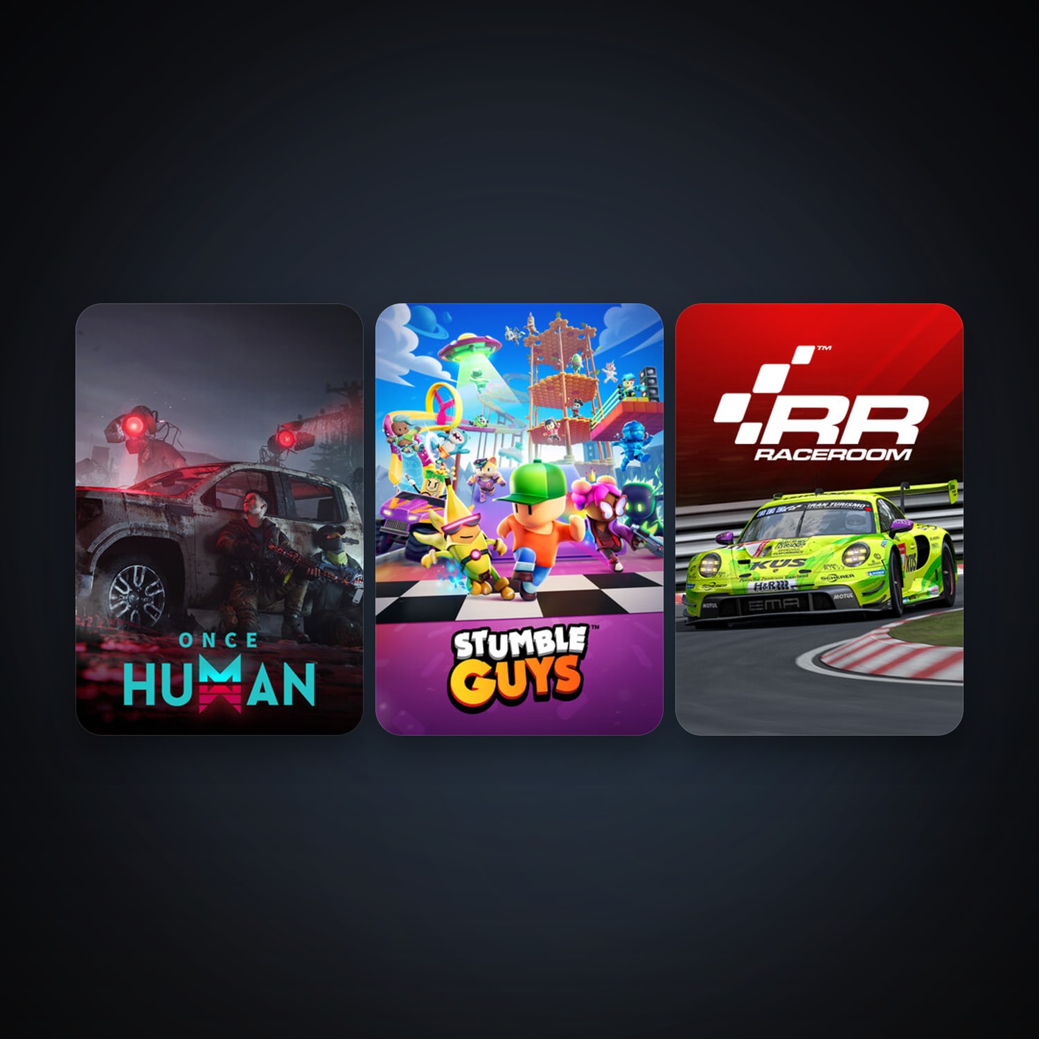 RaceRoom Racing Experience + Stumble Guys, 7 games, clean — HabibiAccounts