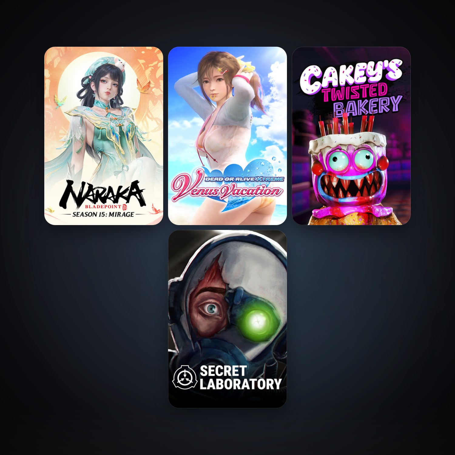 SCP: Secret Laboratory + DEAD OR ALIVE Xtreme Venus Vacation, 5 games, clean — HabibiAccounts