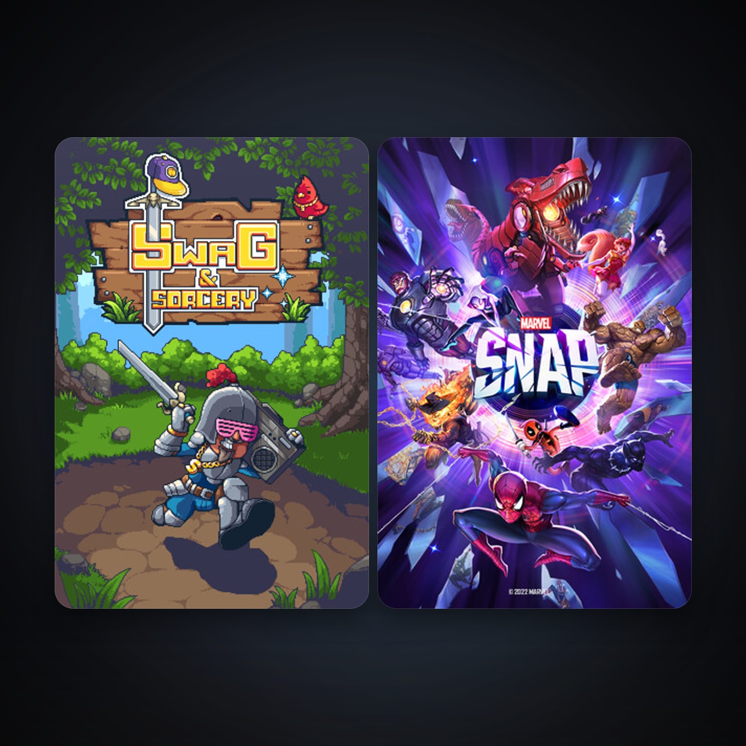 Swag and Sorcery + MARVEL SNAP, 2 games, clean — HabibiAccounts
