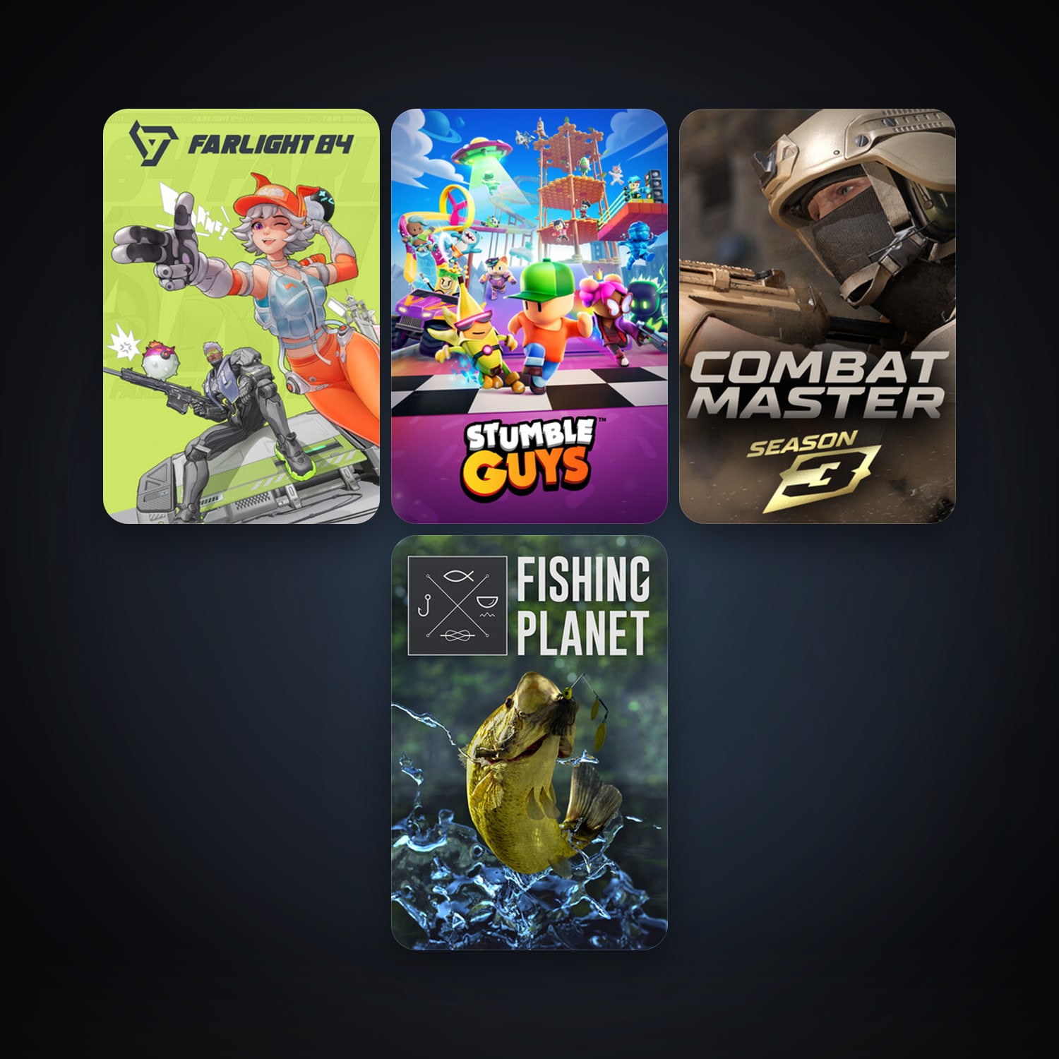 Fishing Planet + Stumble Guys, 8 games, clean — HabibiAccounts