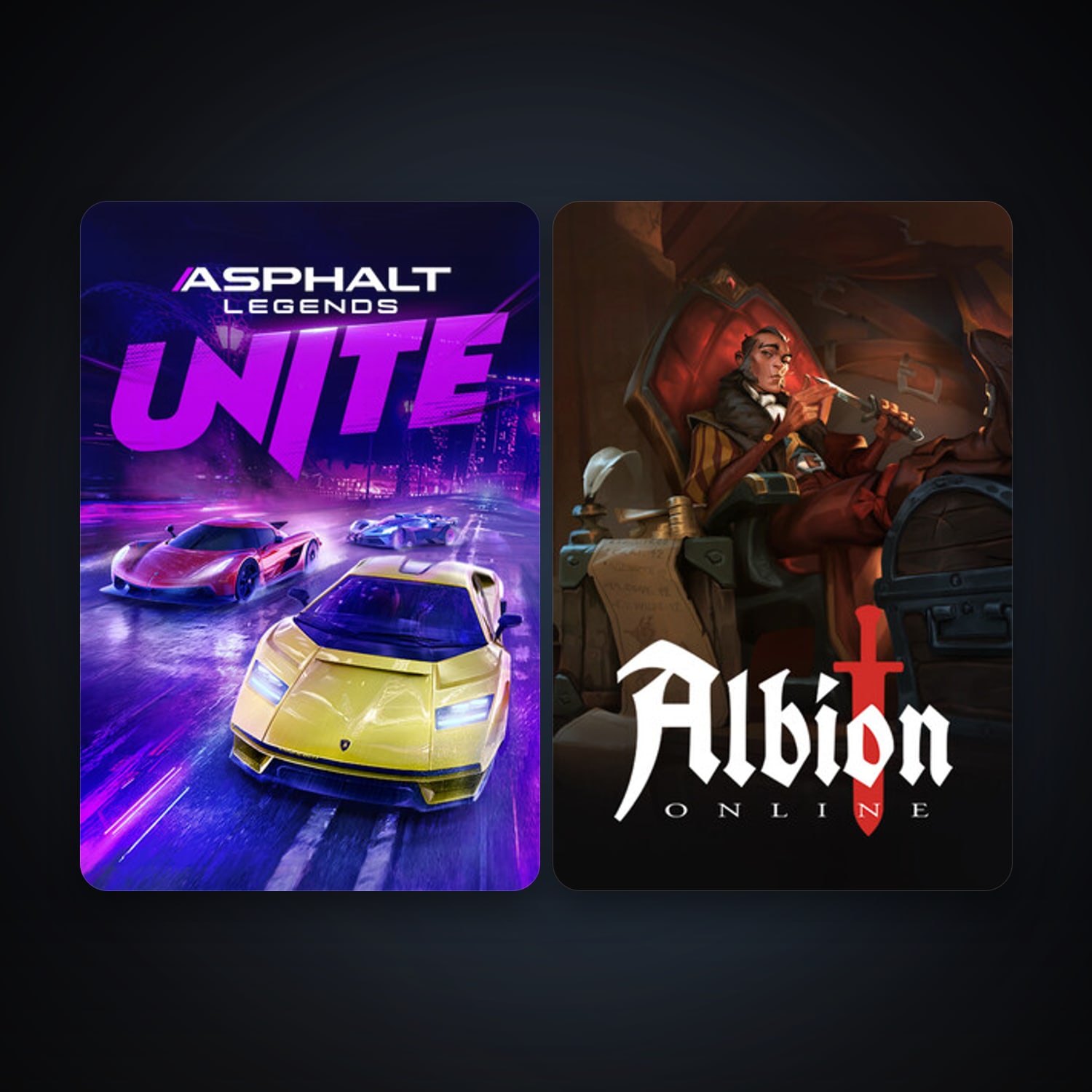 Albion Online + Asphalt Legends Unite, 4 games, clean — HabibiAccounts