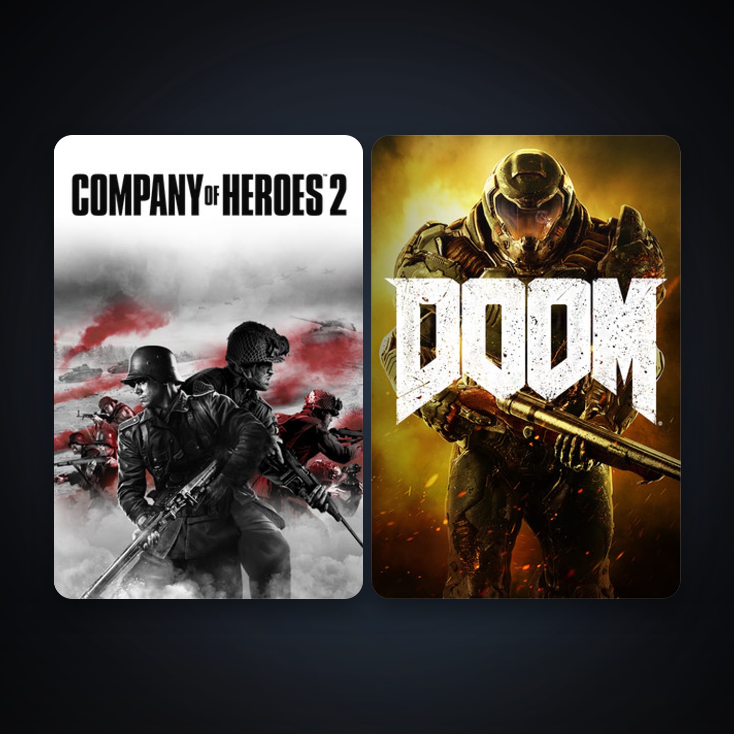 Company of Heroes 2 + DOOM, 3 games, clean — HabibiAccounts