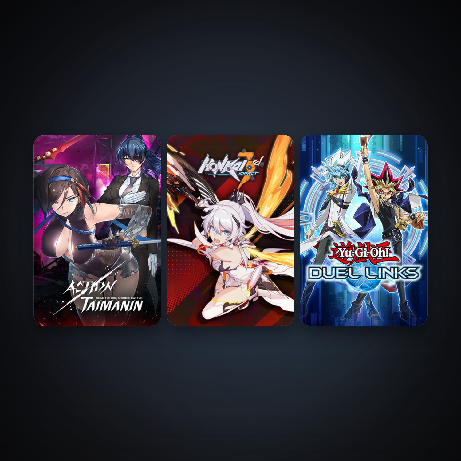 Yu-Gi-Oh! Duel Links + Action Taimanin, 5 games, clean — HabibiAccounts