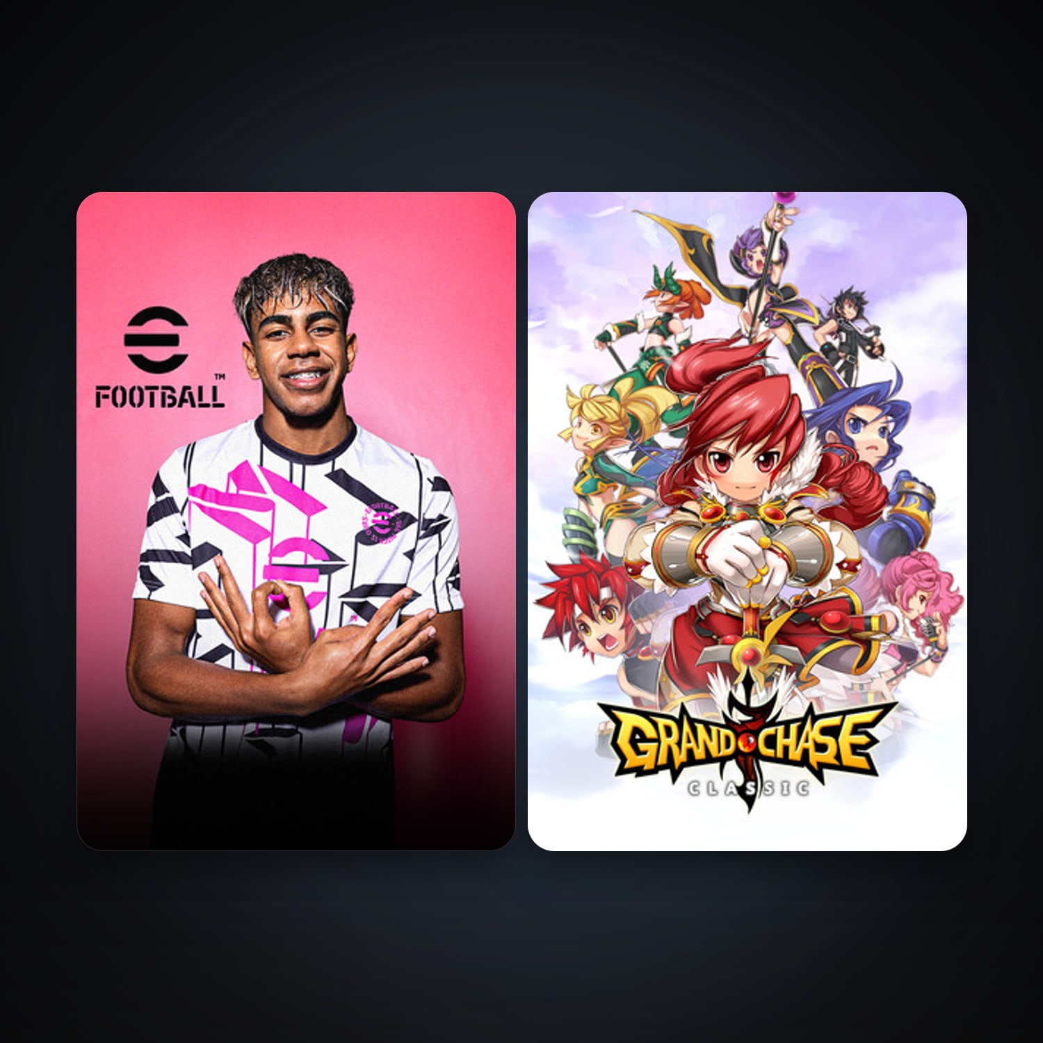 GrandChase + eFootball 2024, 3 games, clean — HabibiAccounts