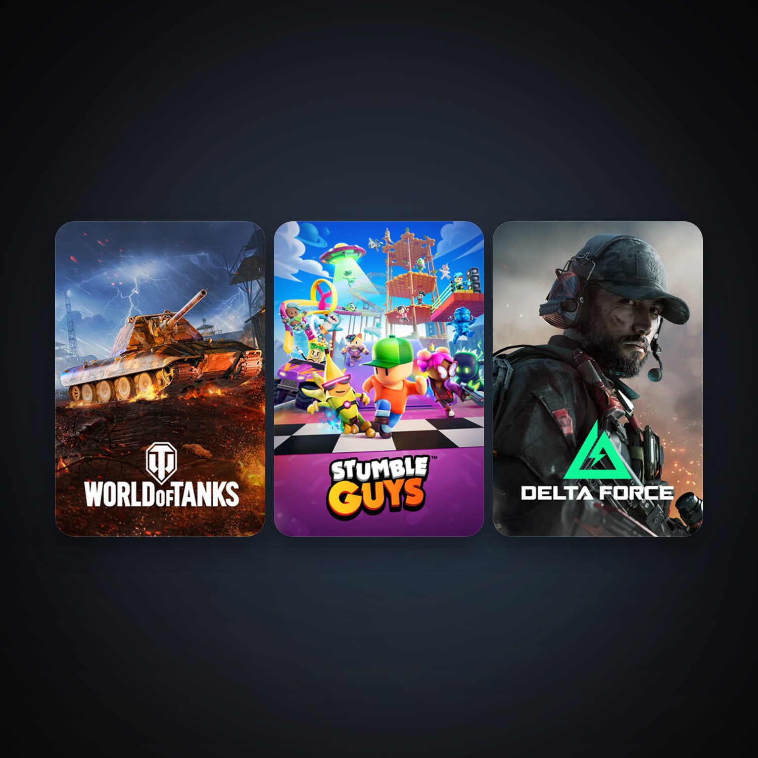 World of Tanks + Stumble Guys, 3 games, clean — HabibiAccounts