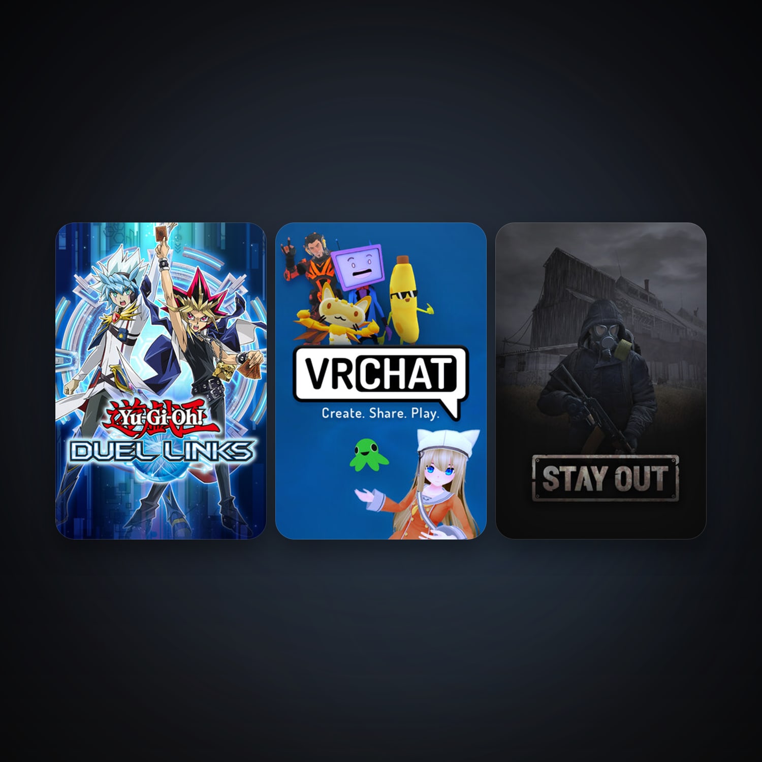 VRChat + Yu-Gi-Oh! Duel Links, 4 games, clean — HabibiAccounts