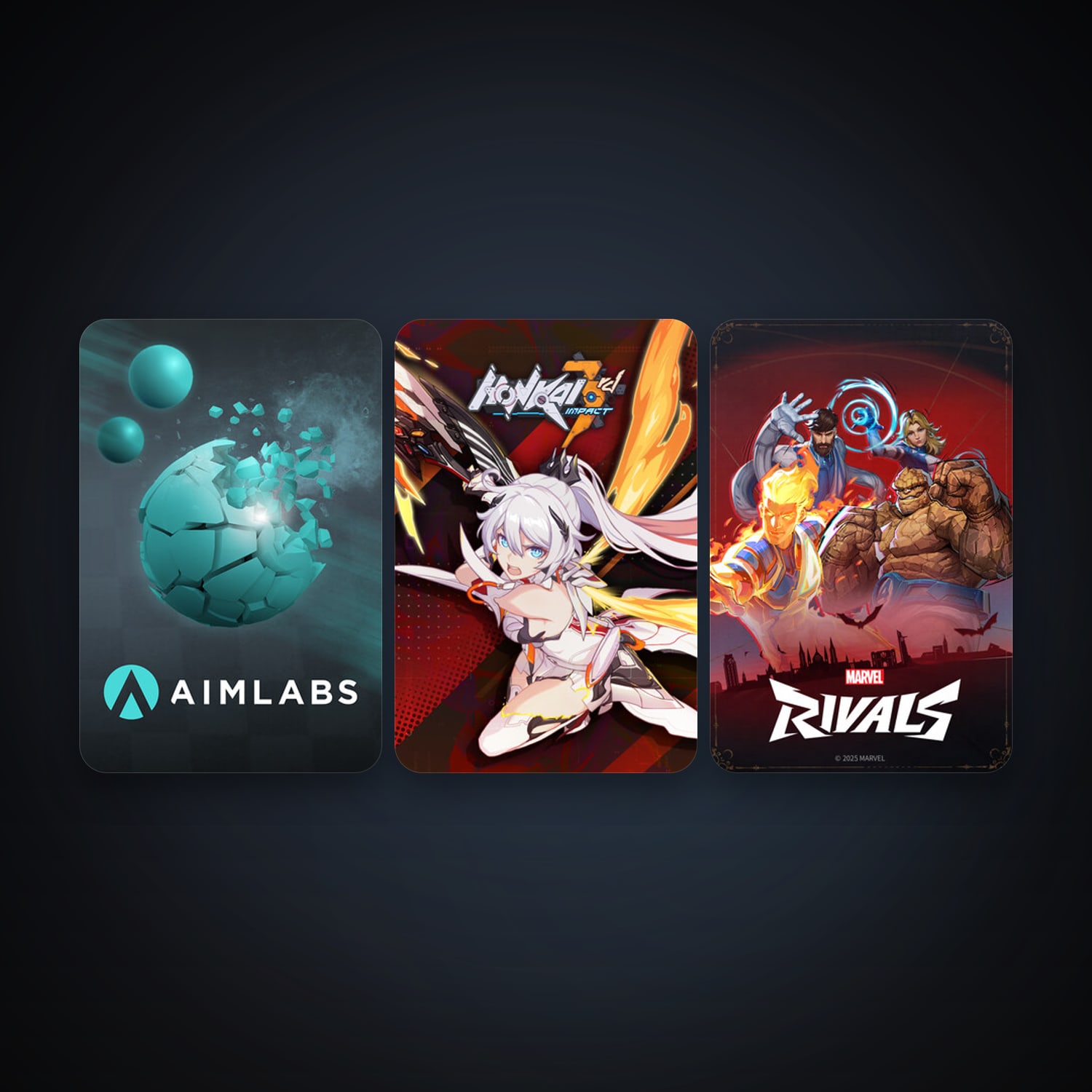 Aimlabs + Honkai Impact 3rd, 5 games, clean — HabibiAccounts