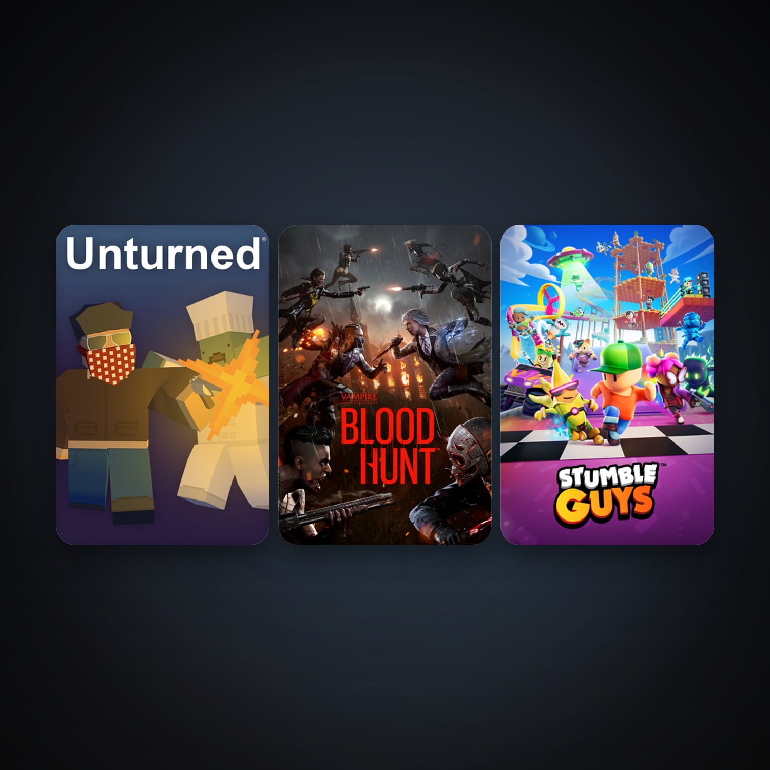 Unturned + Vampire: The Masquerade - Bloodhunt, 4 games, clean — HabibiAccounts