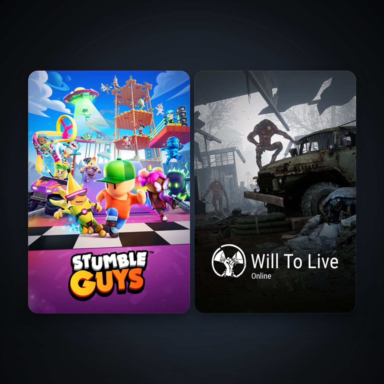 Will To Live Online + Stumble Guys, 4 games, clean — HabibiAccounts