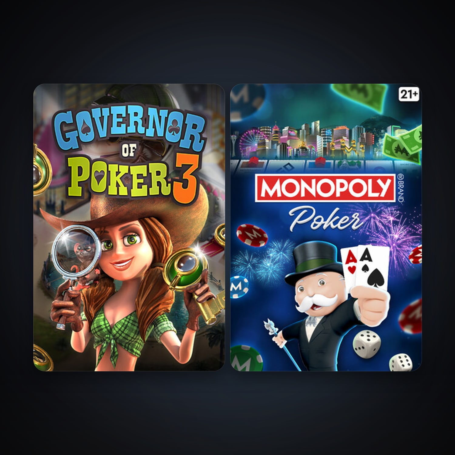 Governor of Poker 3 + MONOPOLY Poker, 7 games, clean — HabibiAccounts