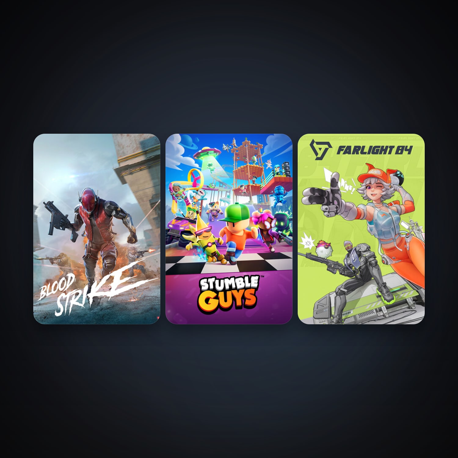 Stumble Guys + Farlight 84, 4 games, clean — HabibiAccounts