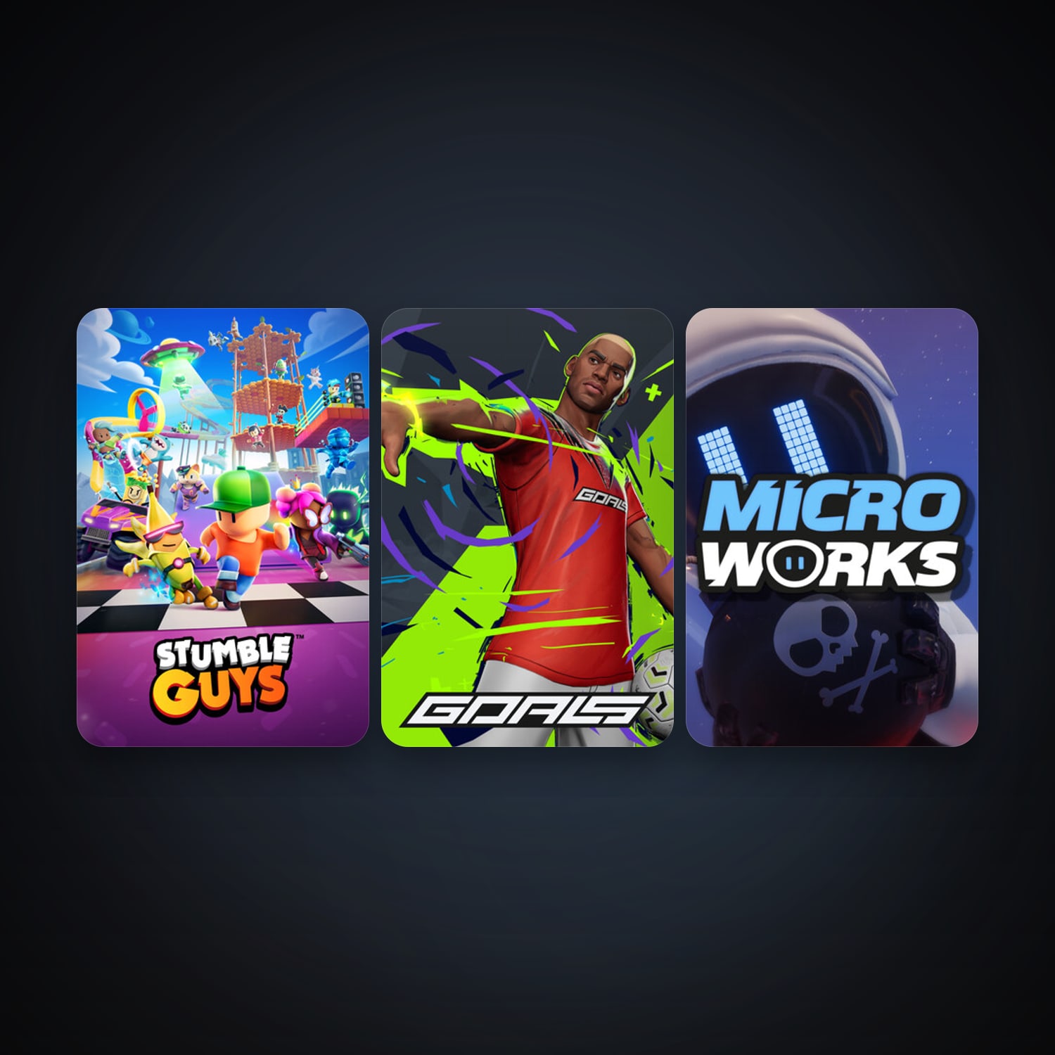 MicroWorks + Stumble Guys, 13 games, clean — HabibiAccounts