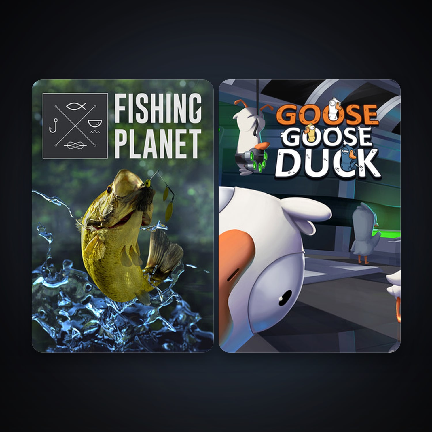 Fishing Planet + Goose Goose Duck, 4 games, clean — HabibiAccounts