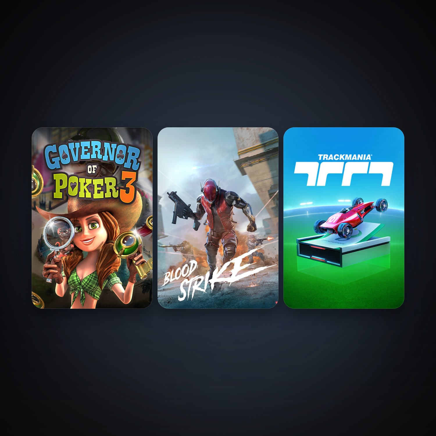 Governor of Poker 3 + Trackmania, 4 games, clean — HabibiAccounts