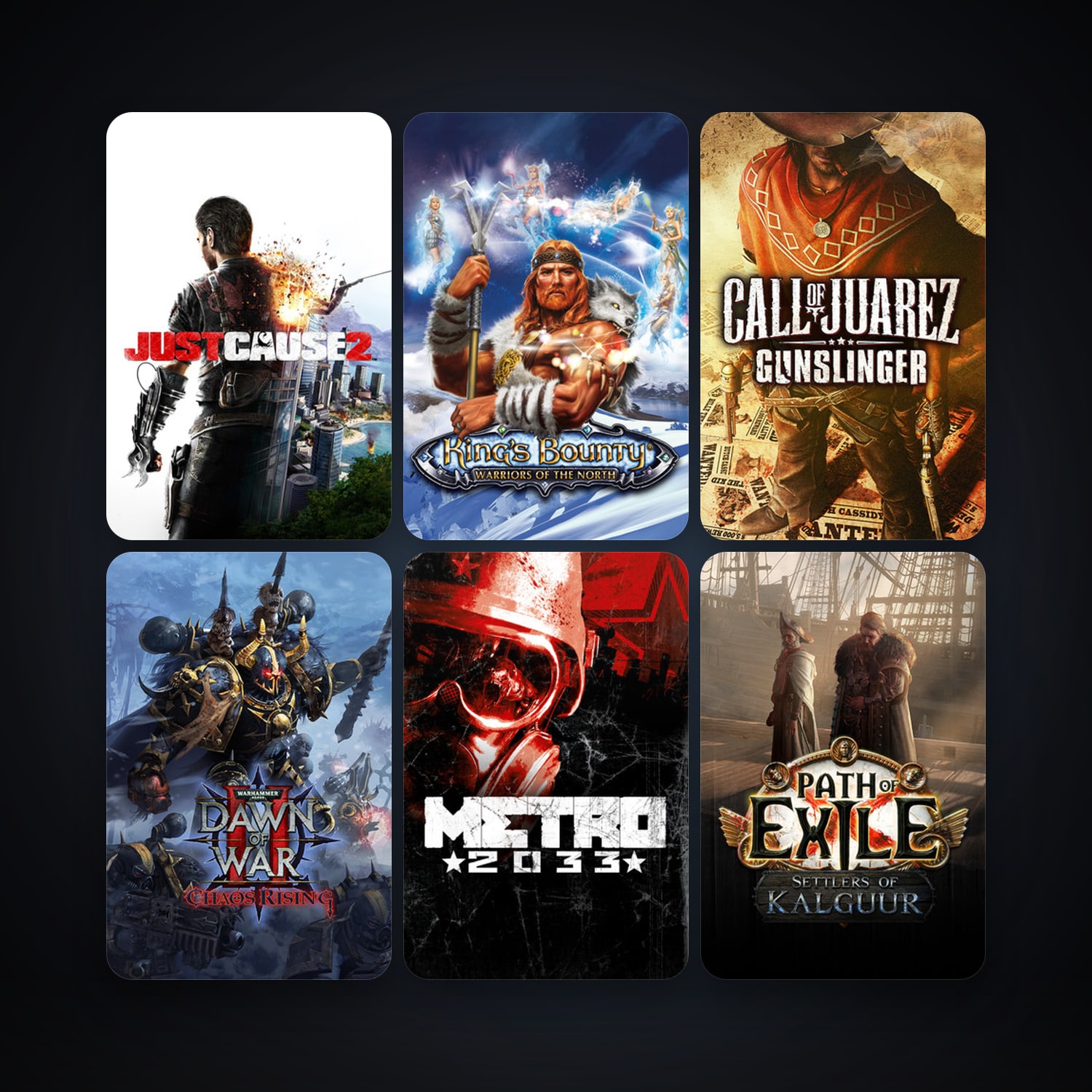 Just Cause 2 + Warhammer 40,000: Dawn of War II, 18 games, clean — HabibiAccounts