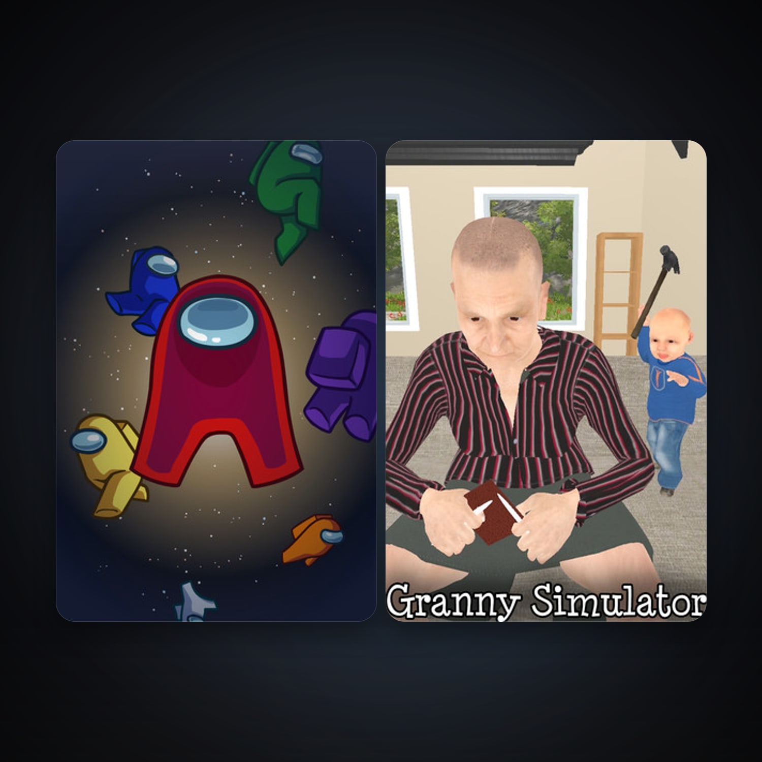 Among Us + Granny Simulator, 2 games, clean — HabibiAccounts